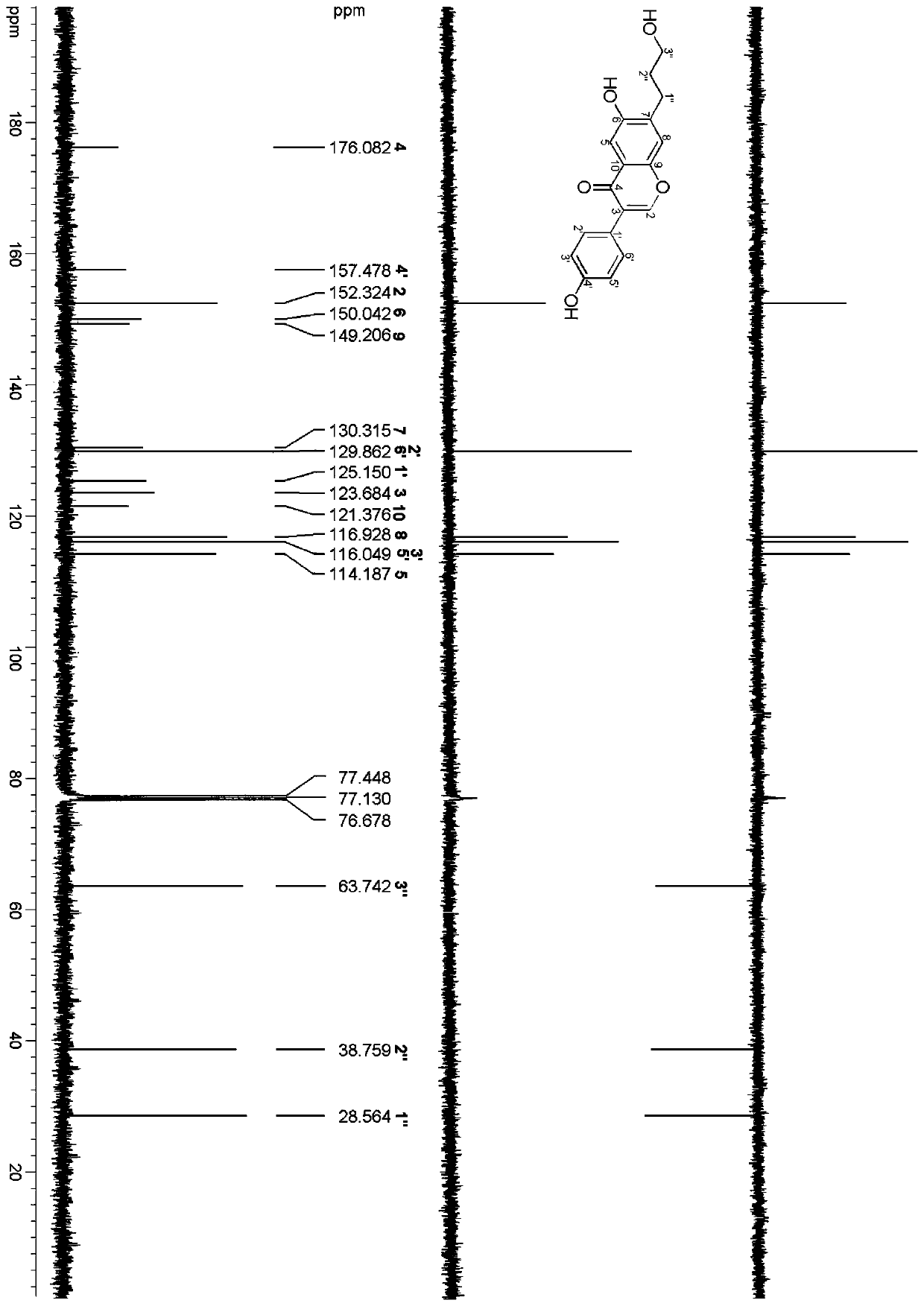 A kind of isoflavones extracted from papaya and its preparation method and application