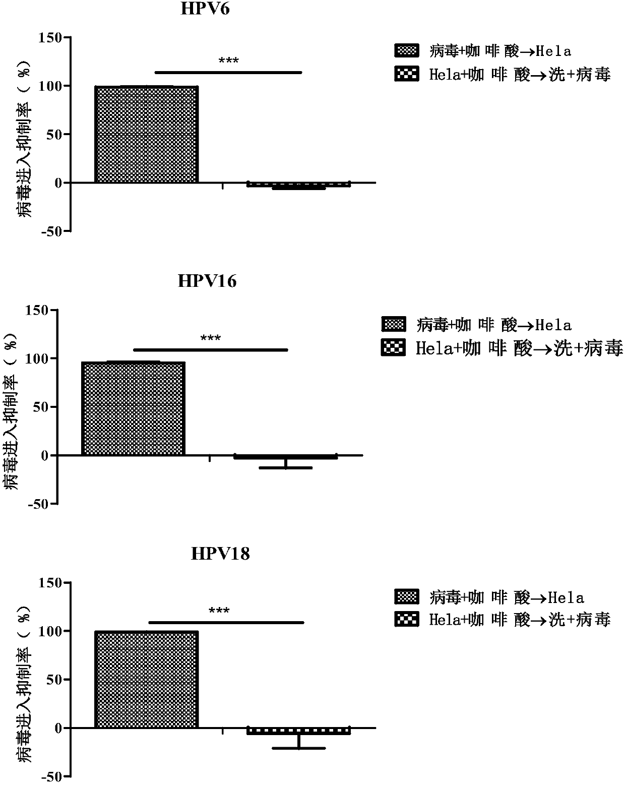 Application of caffeic acid to prepare anti-HPV-virus-infection medicine