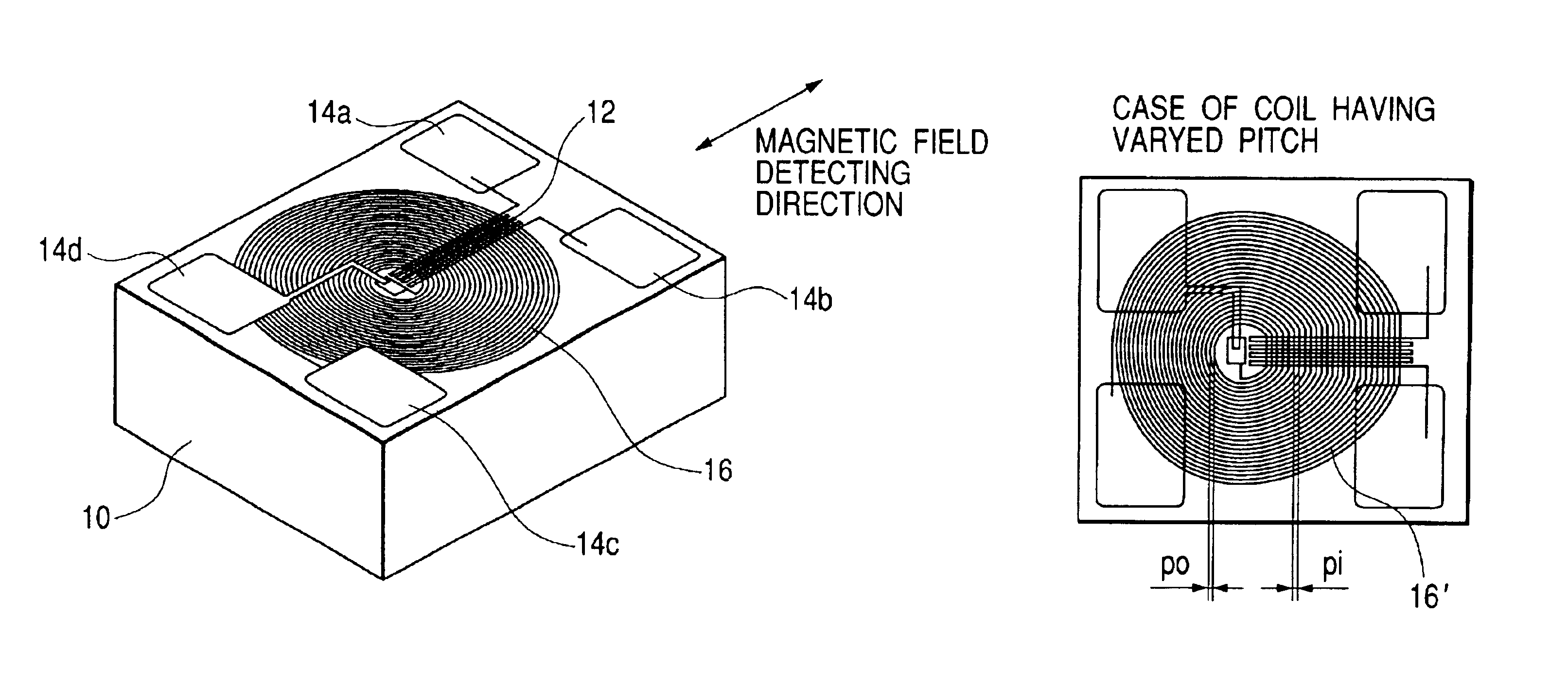 Magnetic detection element utilizing magneto-impedance effect, production method of the element, and portable equipment using the element