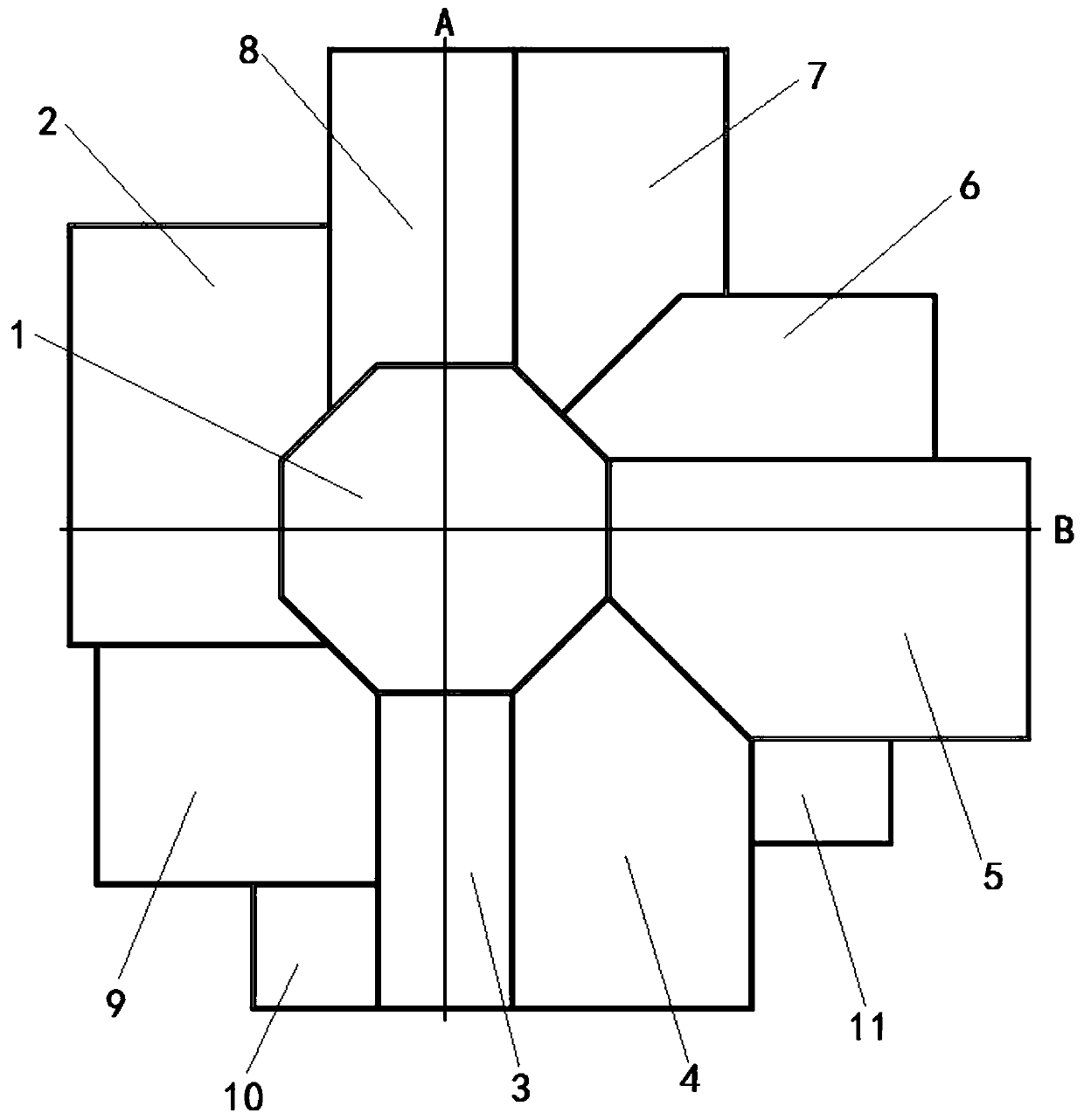 Arranging method and structure of main workshop group of Tokamak magnetically-confined fusion power station