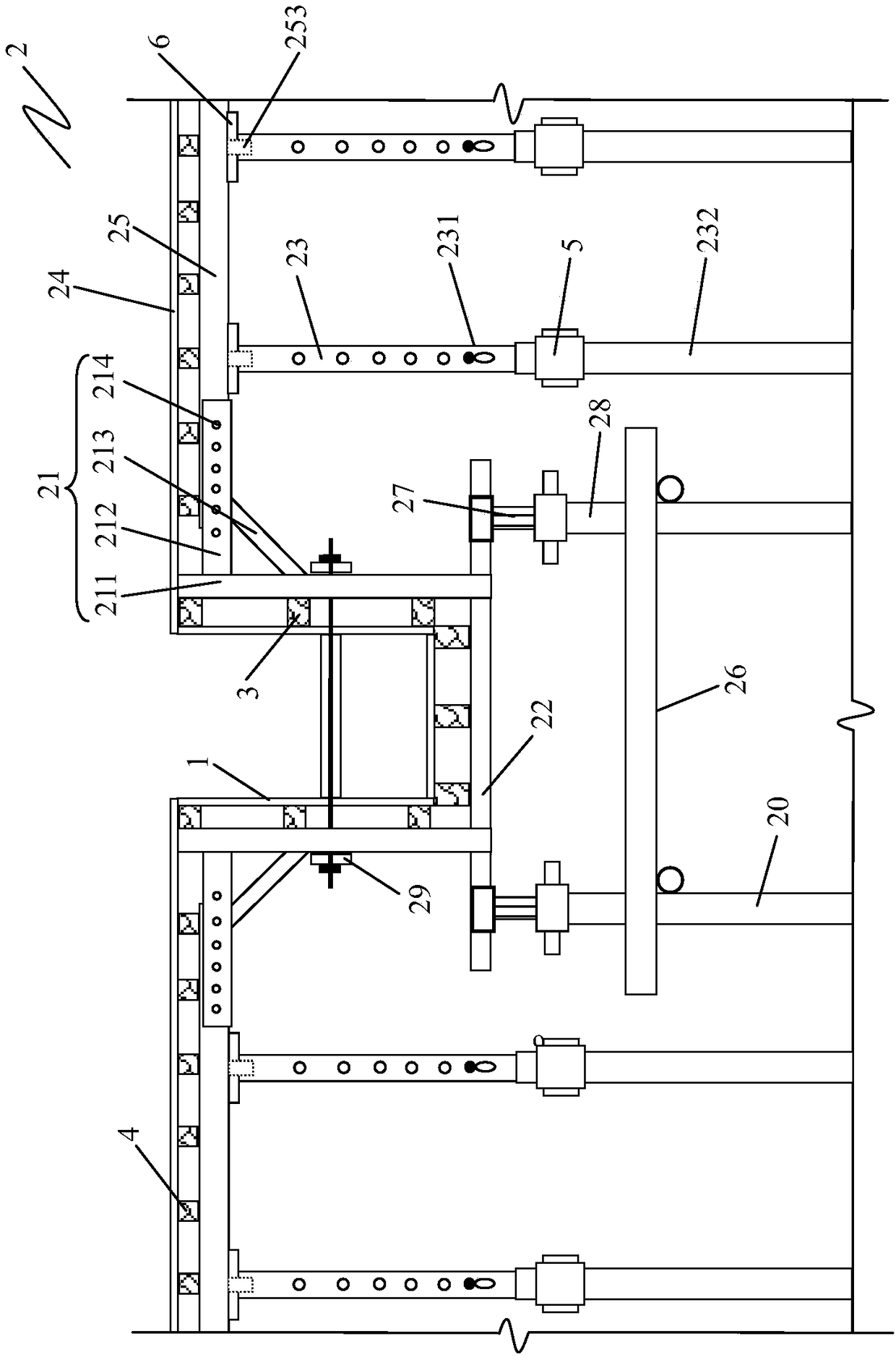 Template supporting system of cast-in-place concrete beam and slab structure