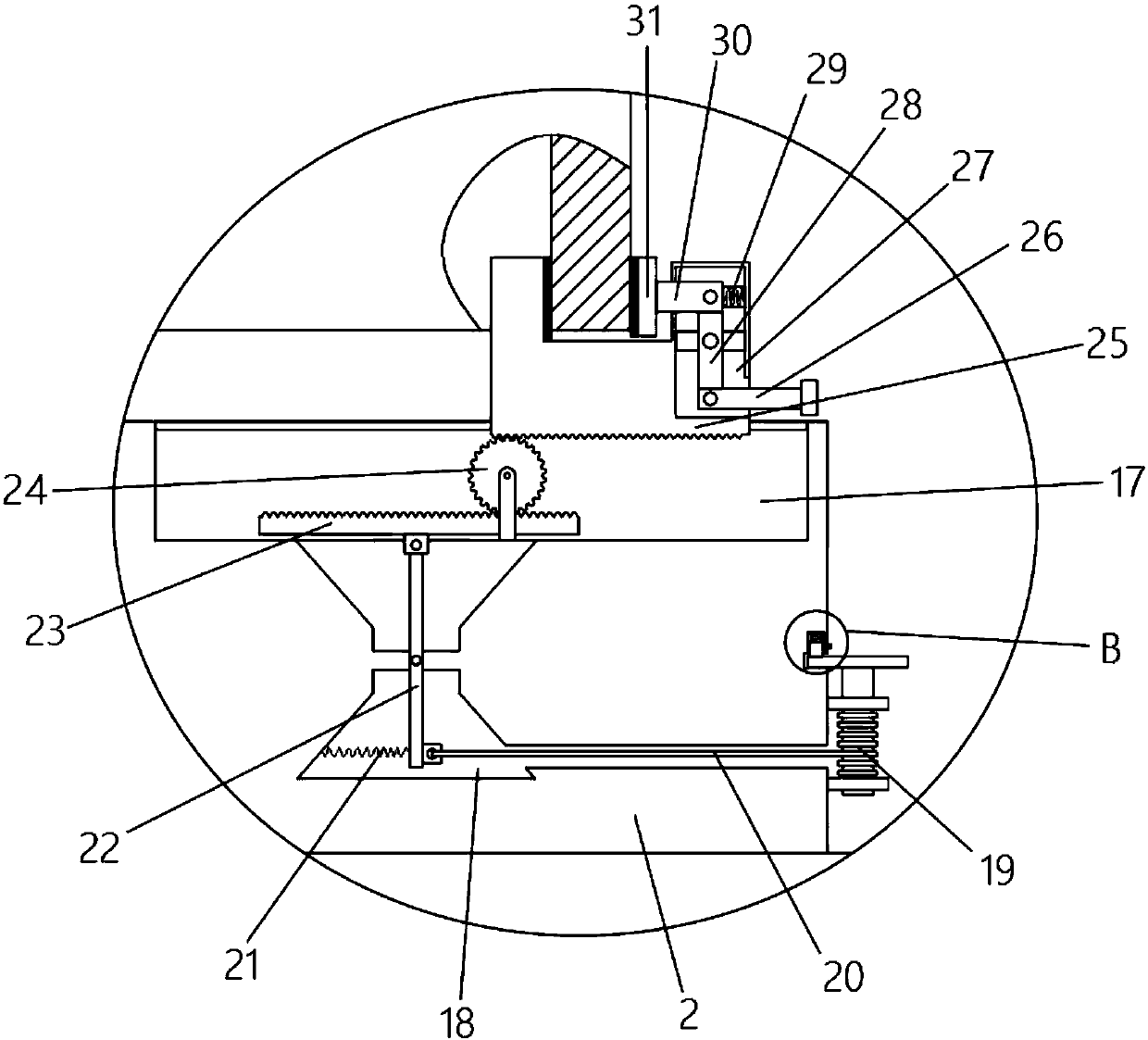 Large annular welding device capable of fixing and adjusting direction conveniently