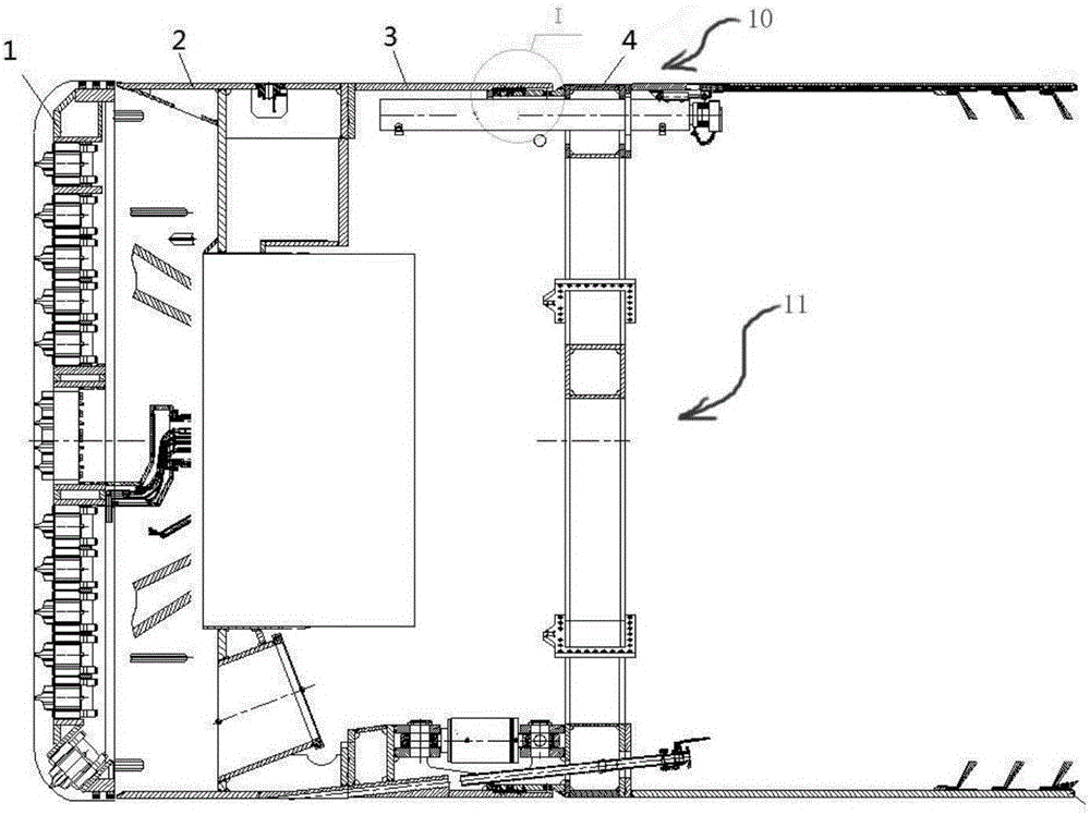 Middle shield and tail shield sealing connection device, shield body of shield machine, and shield machine