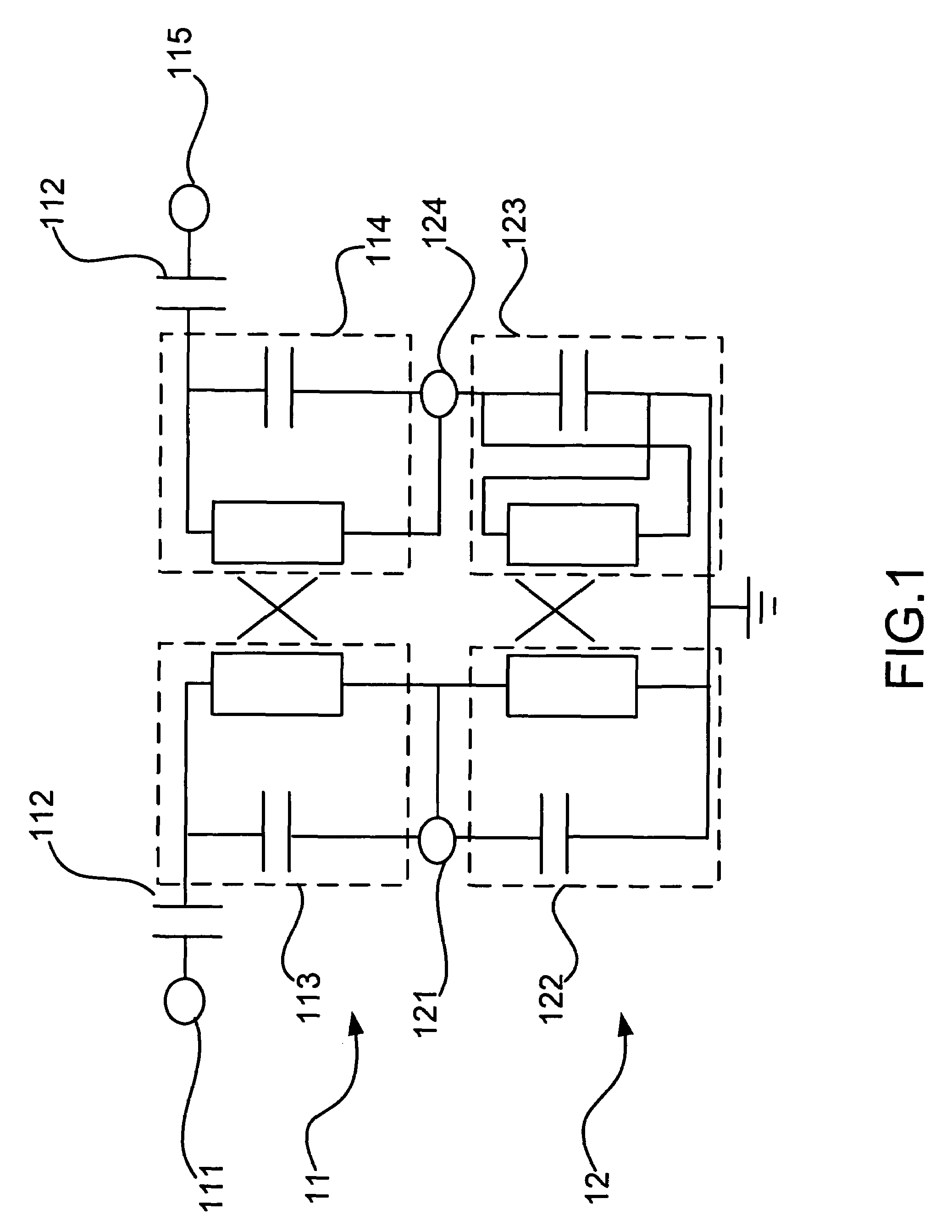 Dual bandpass filter having serial configuration of coupled-line filters