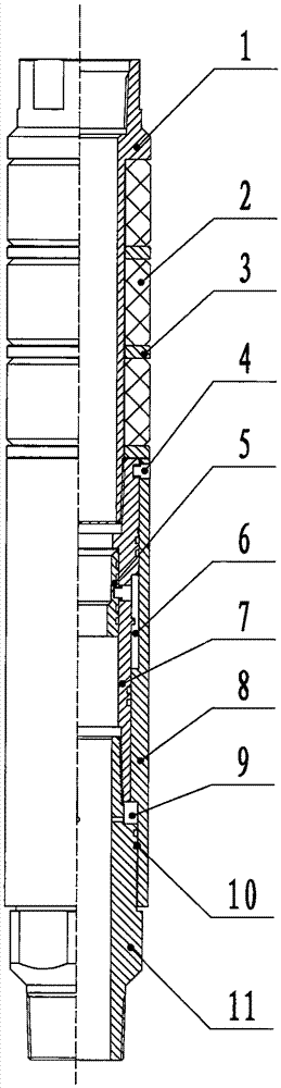 Hydrostatic pressure sealing type crack packer