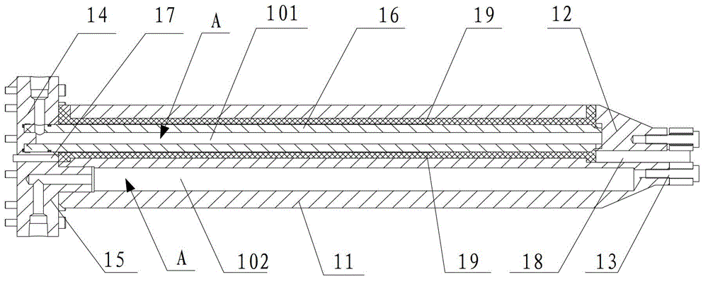 Electrode of heating device for zone melting furnace