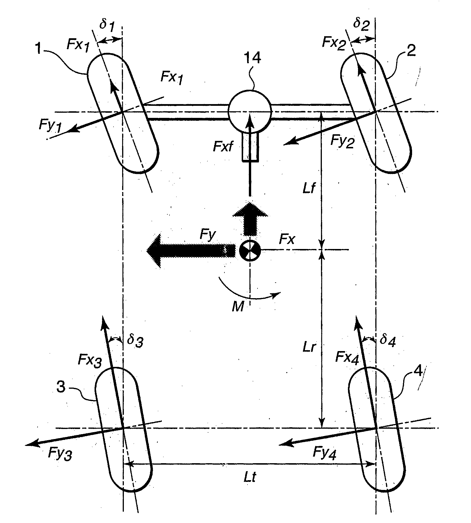 Vehicle drive force distribution control system