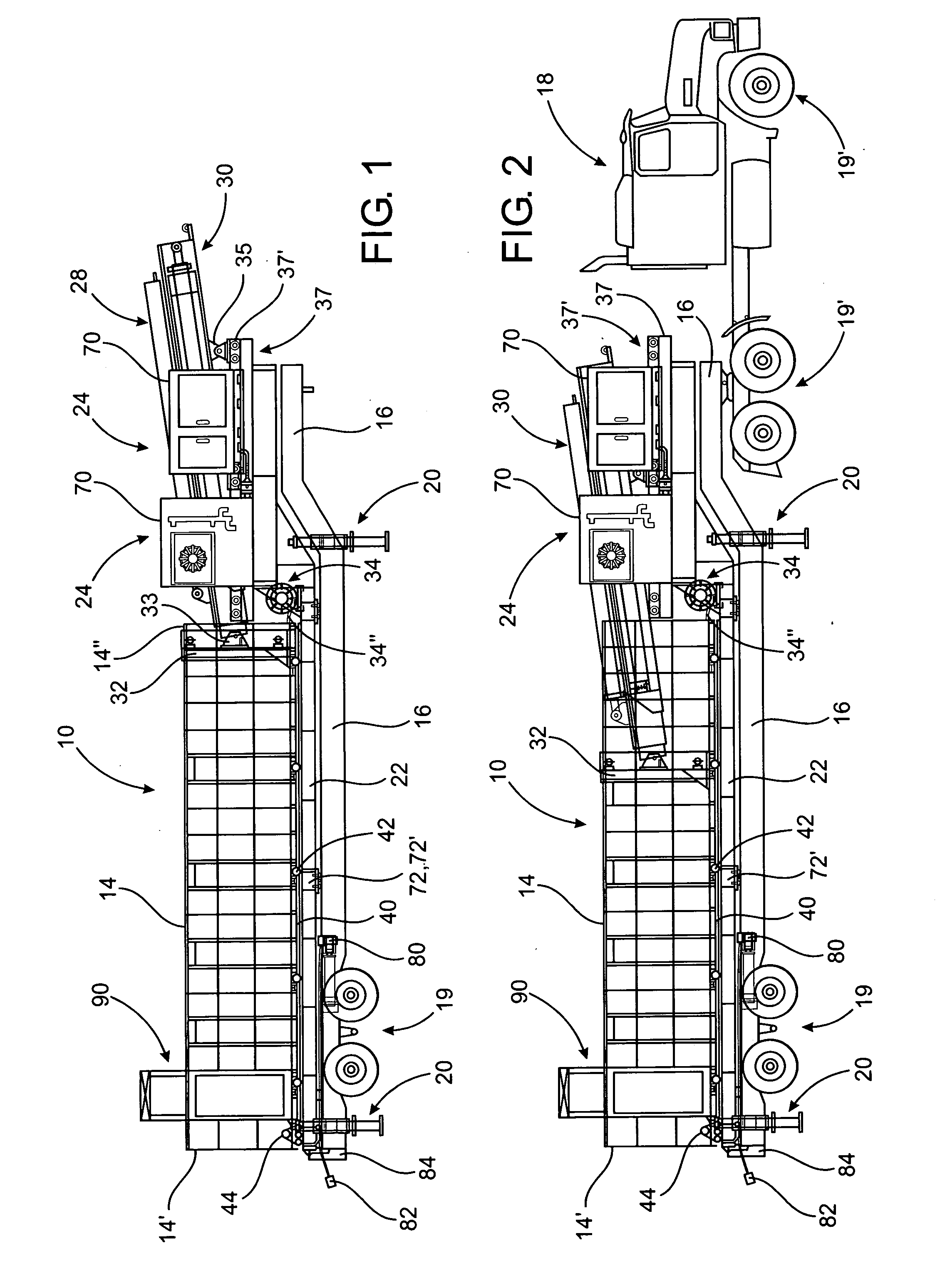 Loading assembly for a receiving container