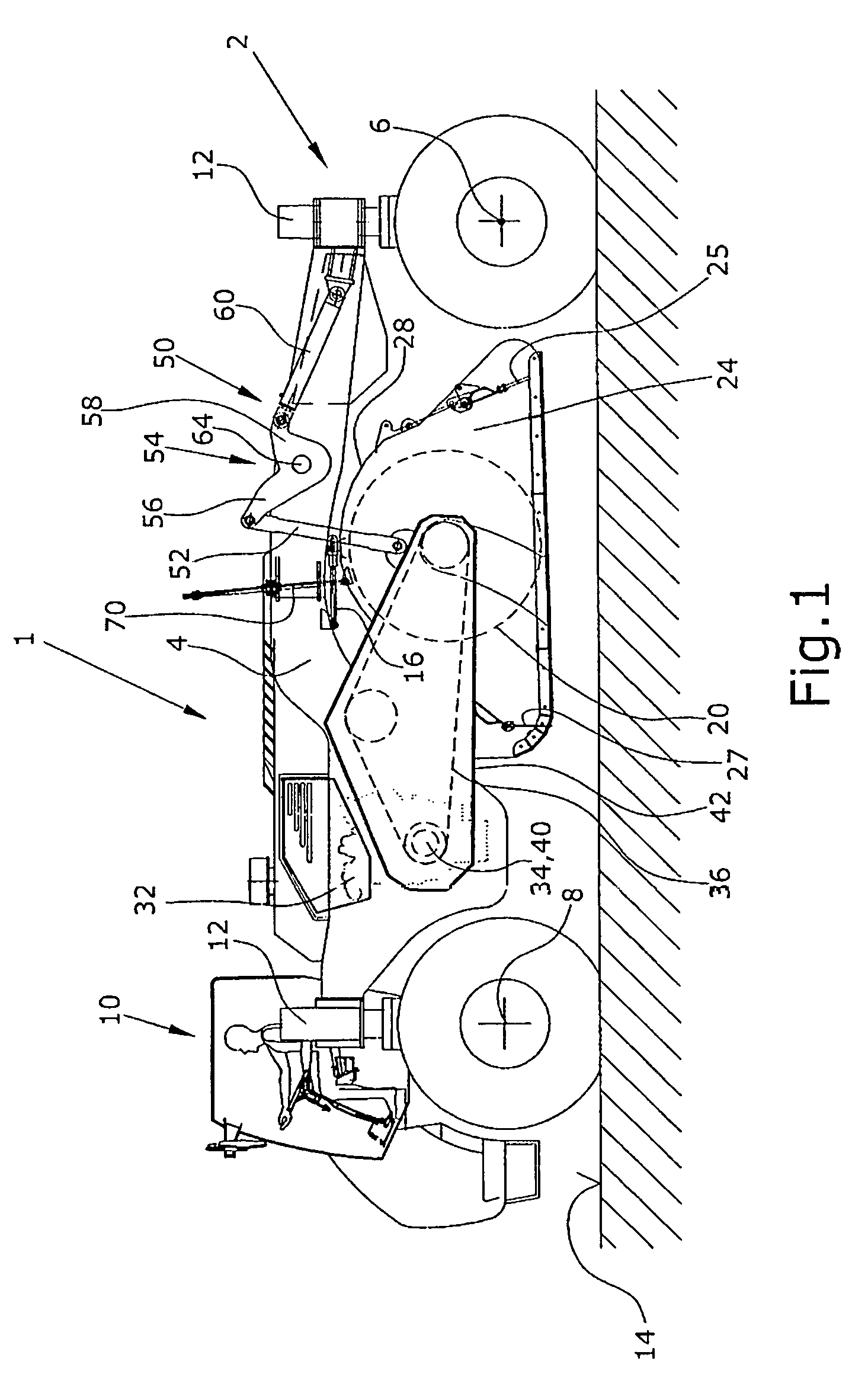 Automotive machine for producing carriageways