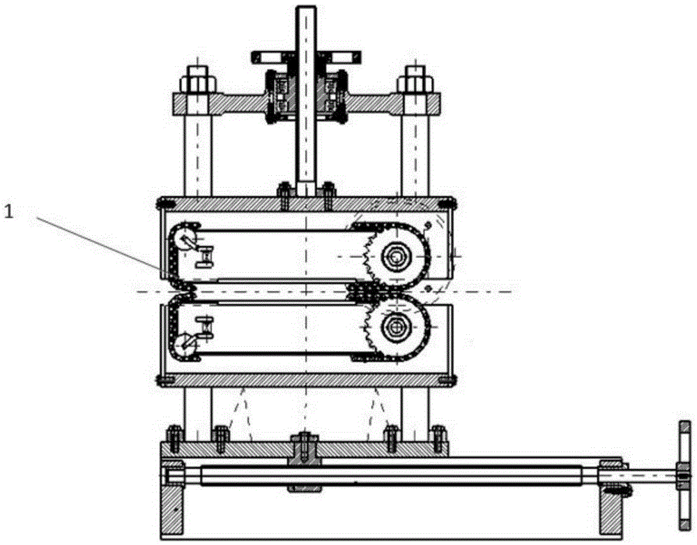 A crawler follow-up mechanism for quenching and leveling process of steel thin material