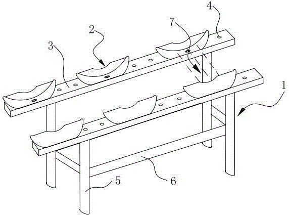 Novel rubber dumbbell bracket and production technology thereof