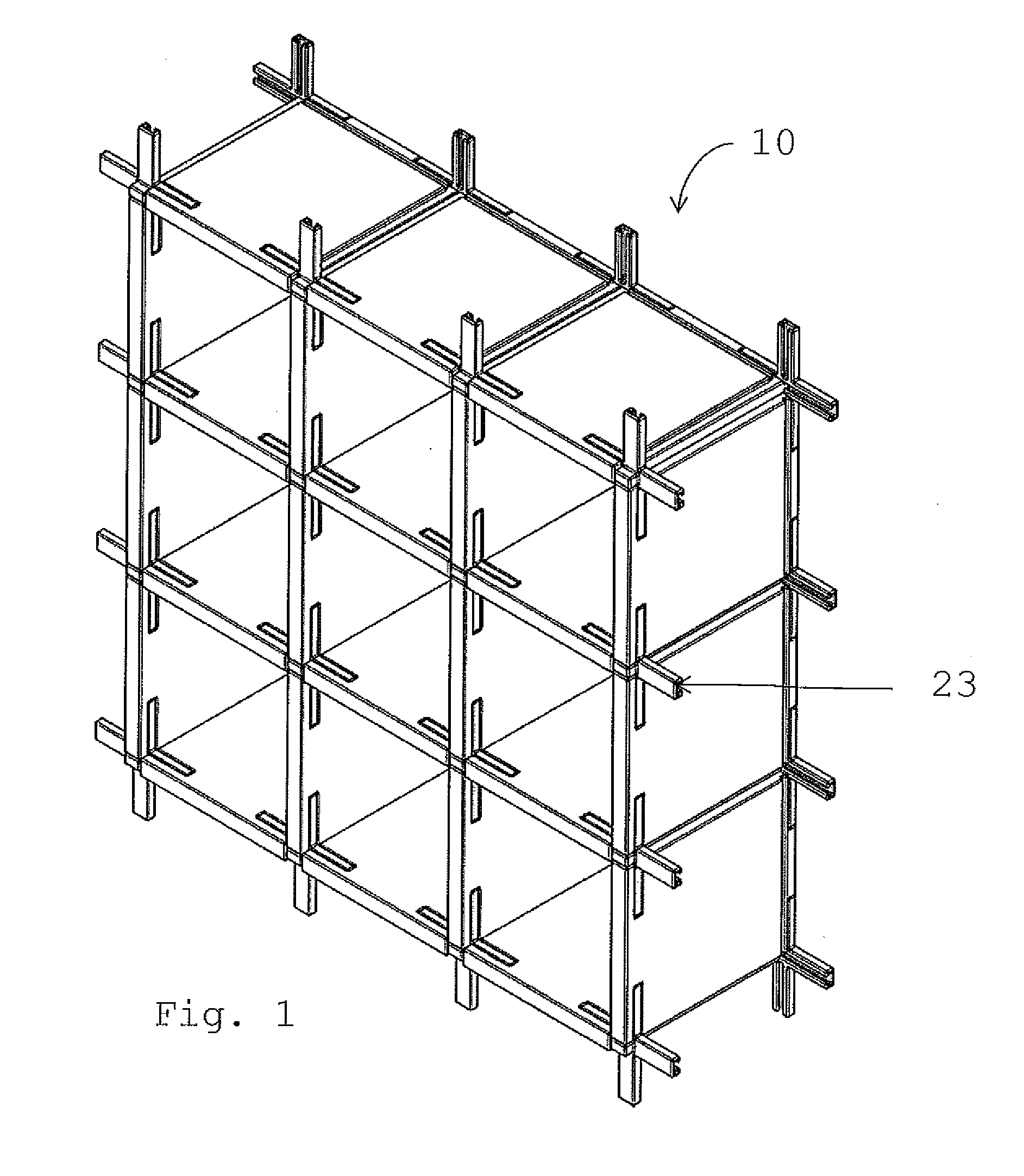 Modular system for niches or crypts for depositing ashes and/or dry remains