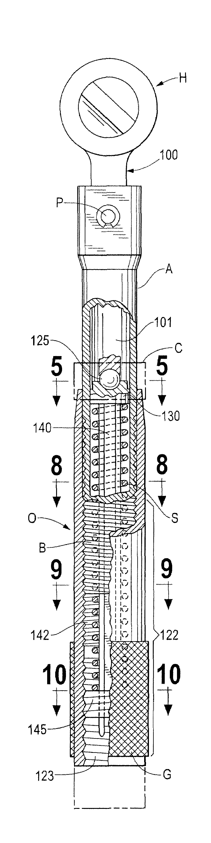 Adjustable click-type torque wrench