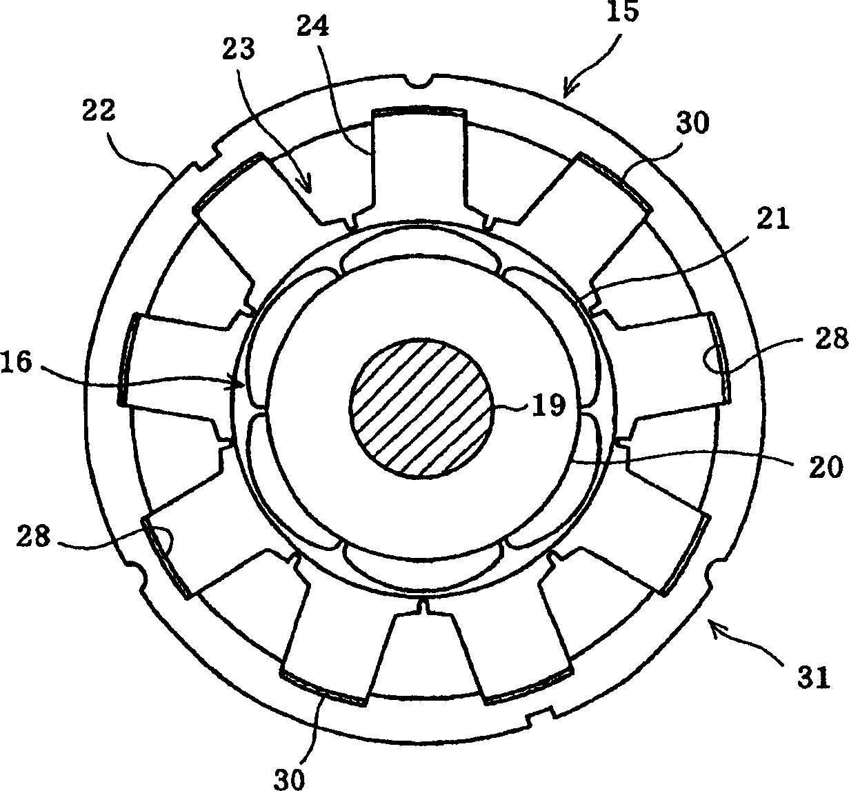 Motor and connector for semiconductor