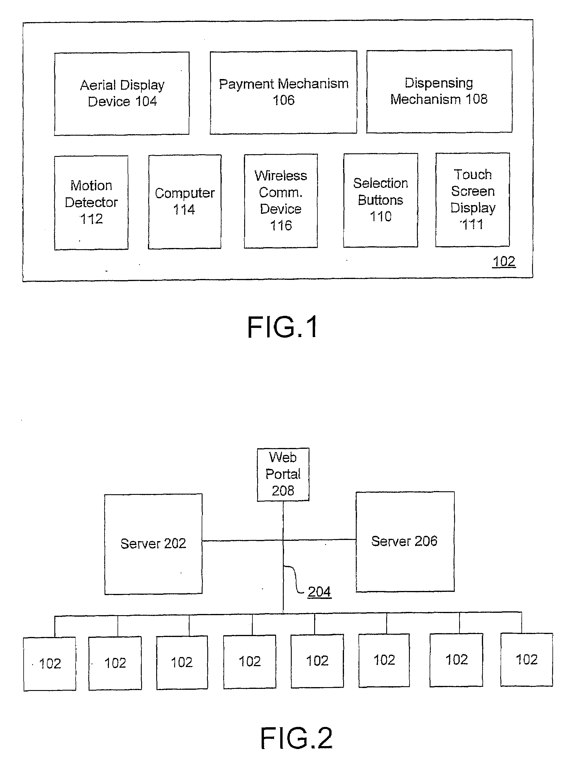 Vending machine having aerial display system