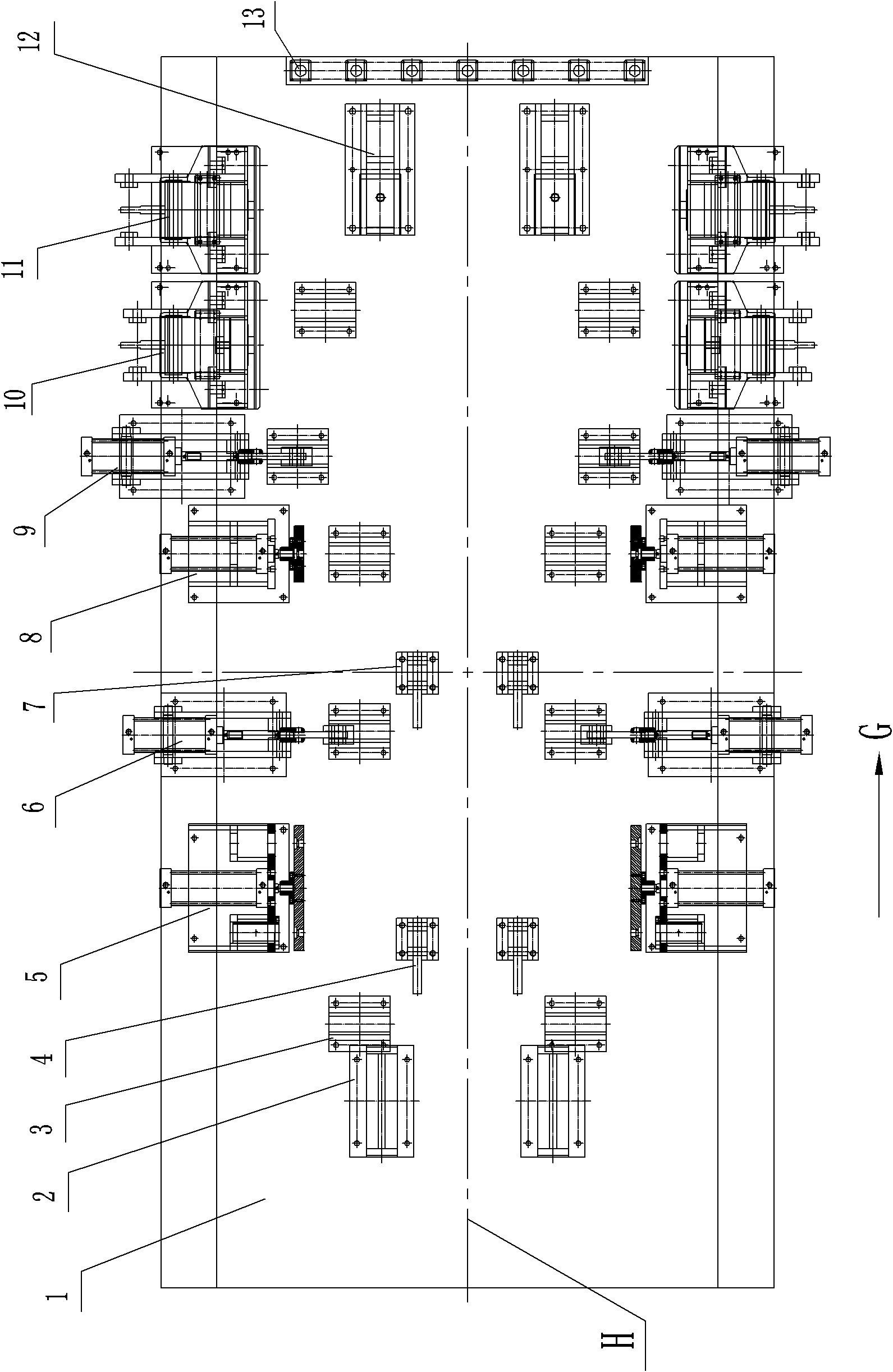 Main platform splicing and constructing pneumatic tool assembly