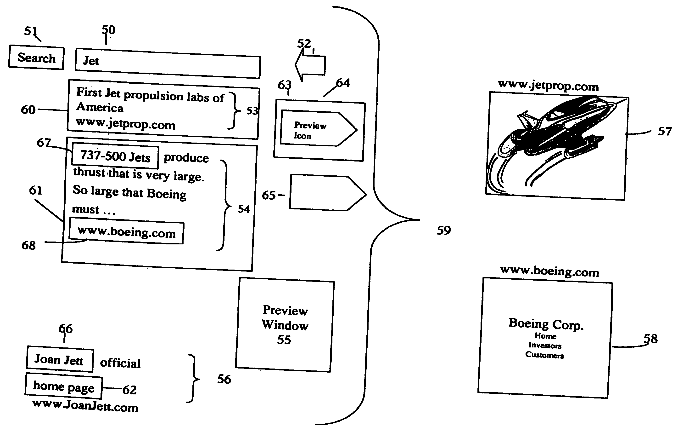 Methods and apparatus for mouse-over preview of contextually relevant information