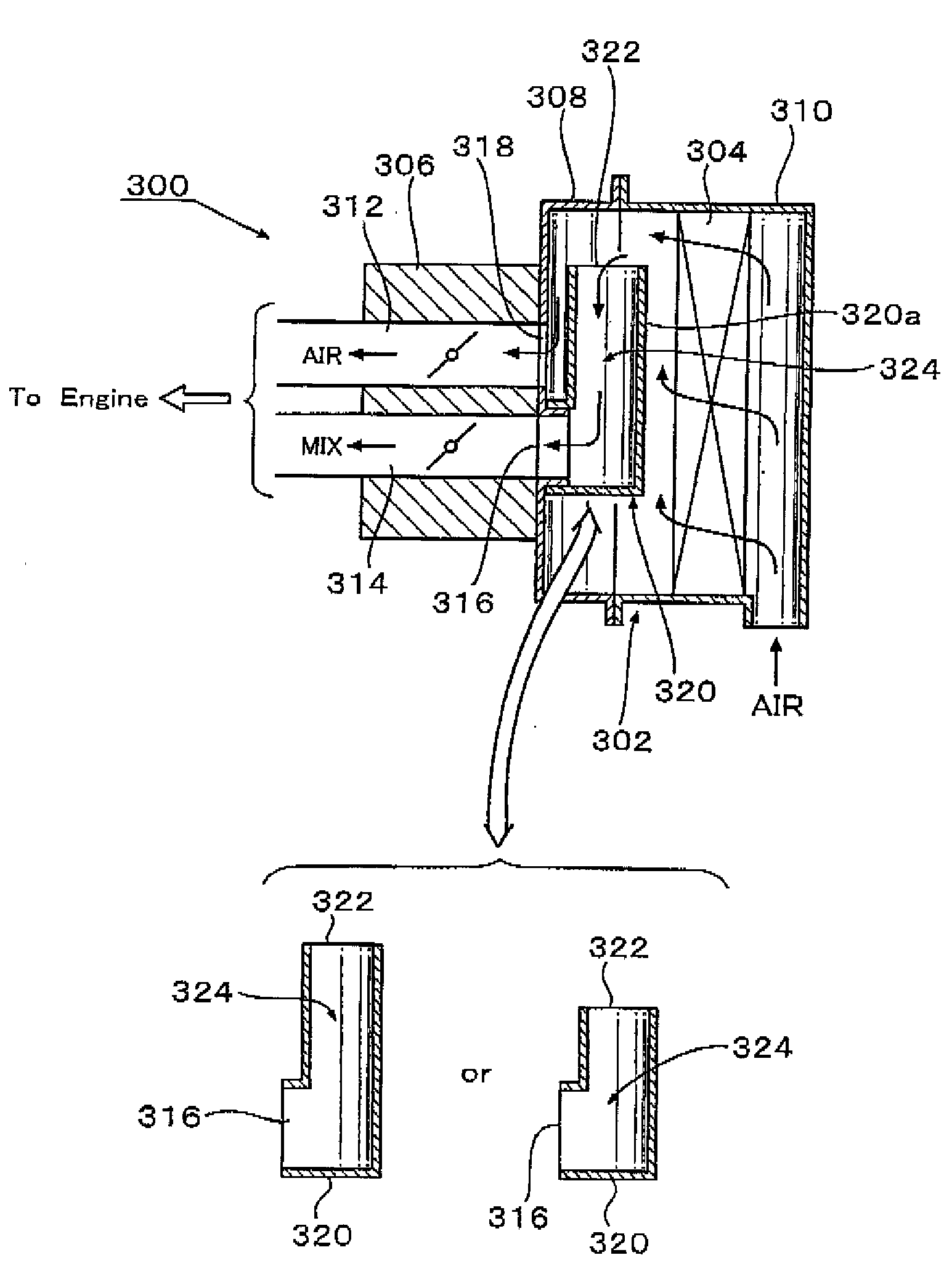 Air cleaner for two-stroke internal combustion engine and method of tuning the length of air-fuel mixture passage by using the air cleaner