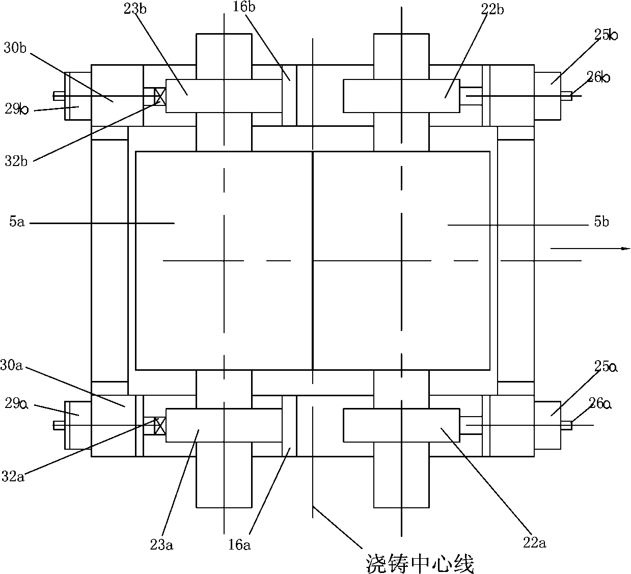 Method and device for positioning double-roller thin-strip continuous casting roller and adjusting roller gap