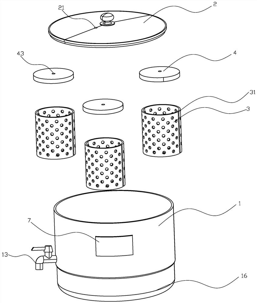 A traditional Chinese medicine dividing frying pan capable of independently judging the number of times of decoction and its working method