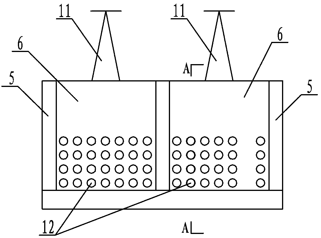 Water-level-variable terminal catchment inclined tube or inclined plate sedimentation tank