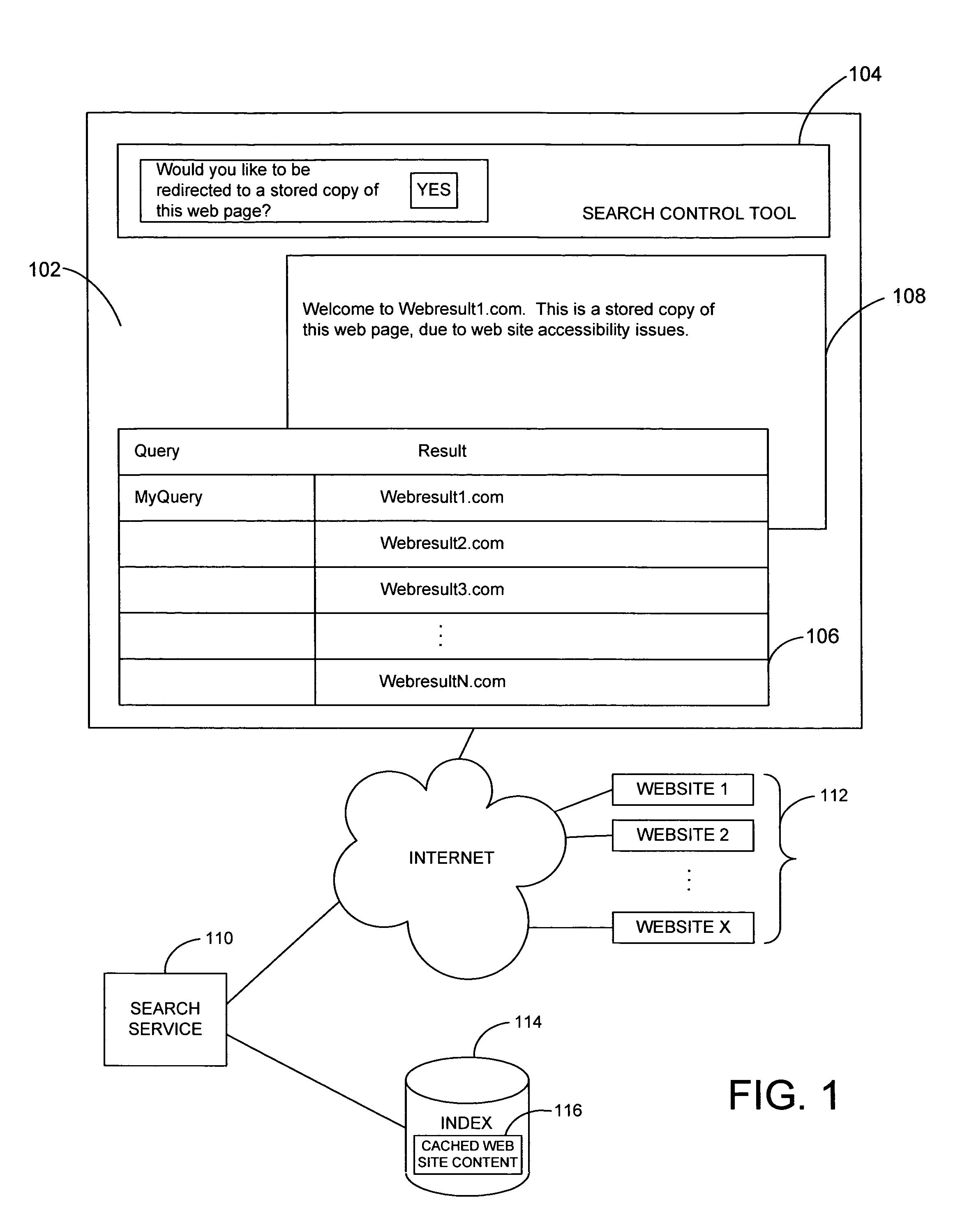 System and method for automatic redirection to stored web resources upon access failure