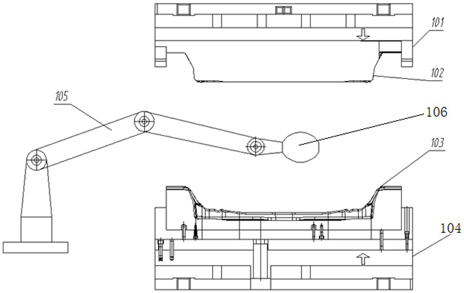 Compression molding method of carbon fiber automobile chassis part