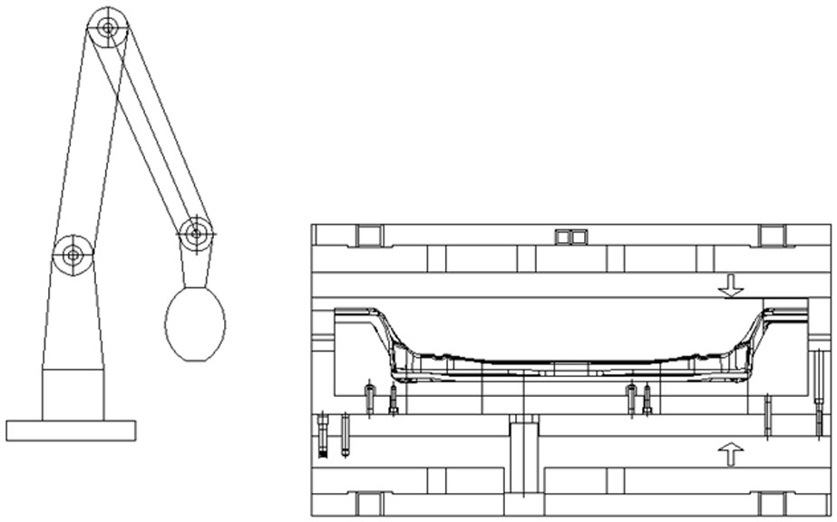 Compression molding method of carbon fiber automobile chassis part