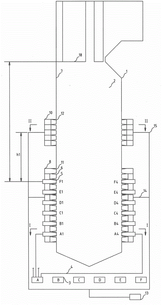 A three-stage burn-off air arrangement