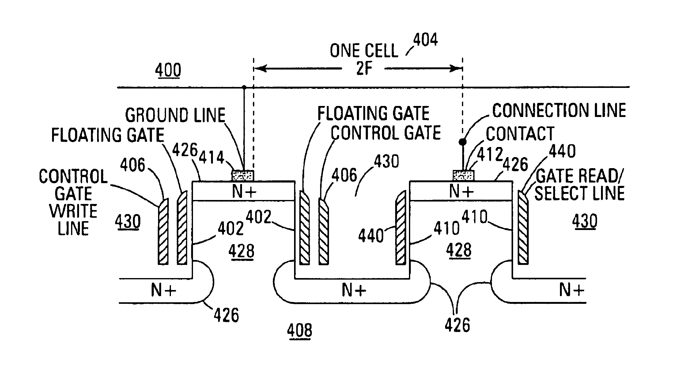 Vertical device 4F2 EEPROM memory