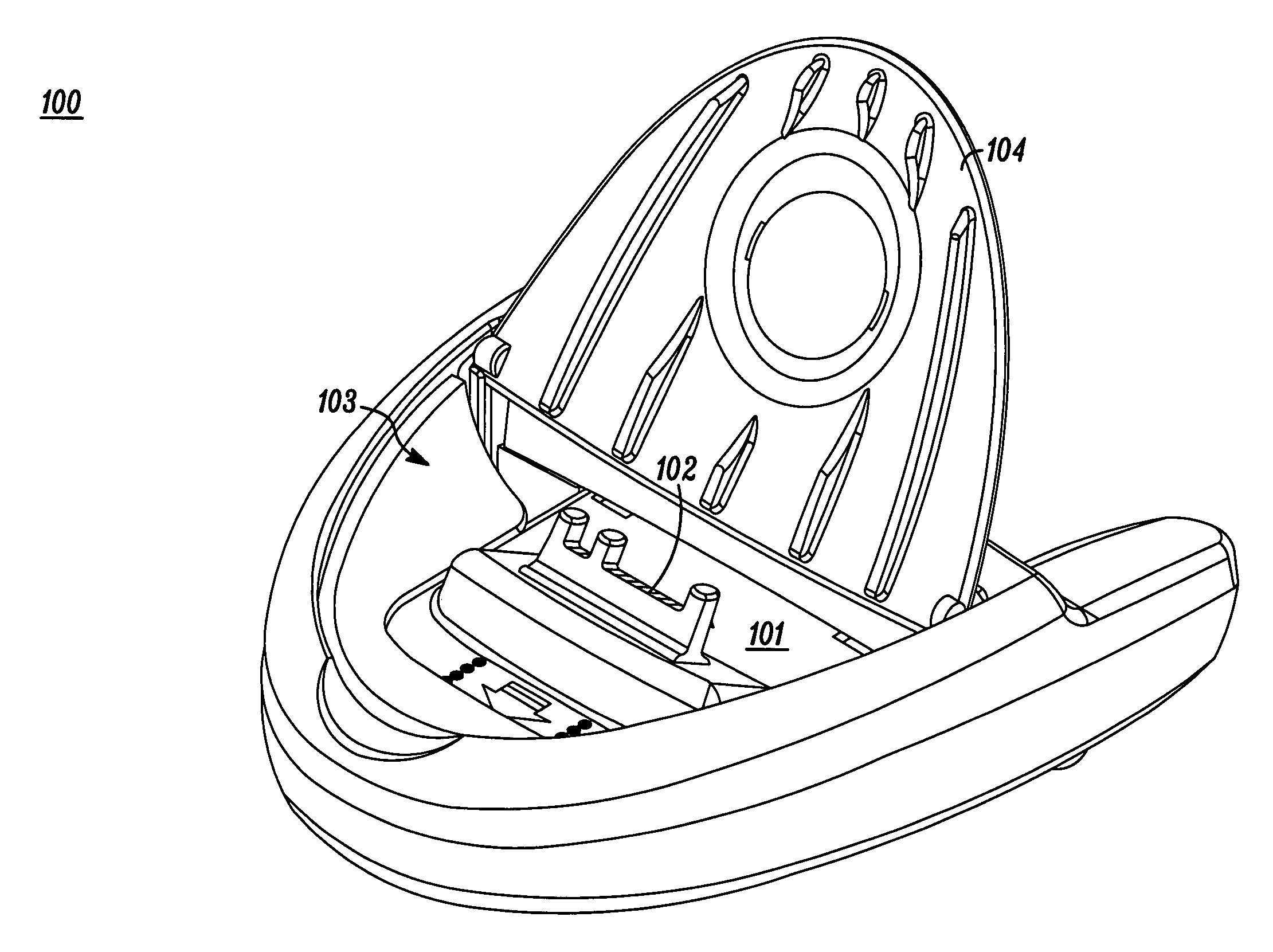 Desktop charger with adjustable connector module