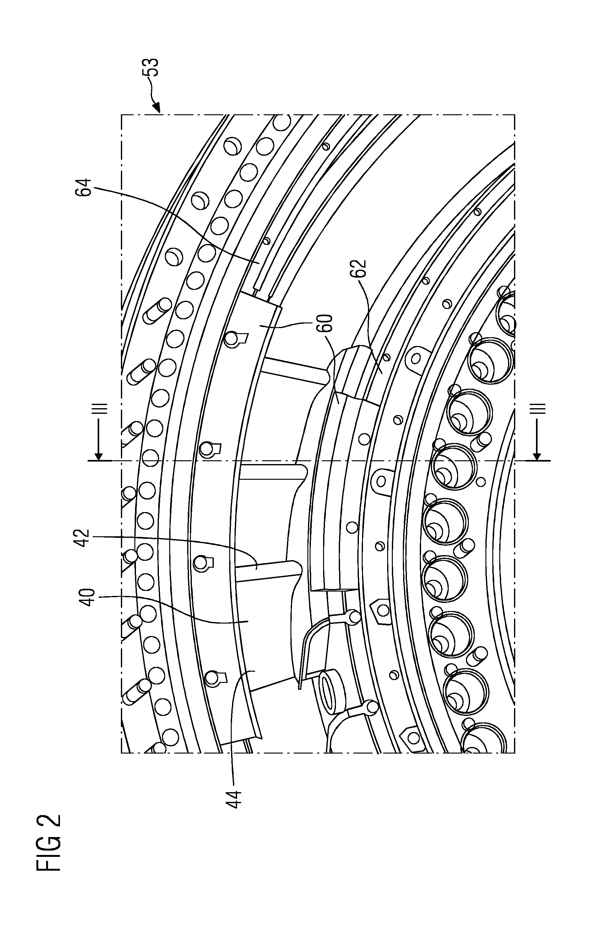 Arrangement for a turbomachine