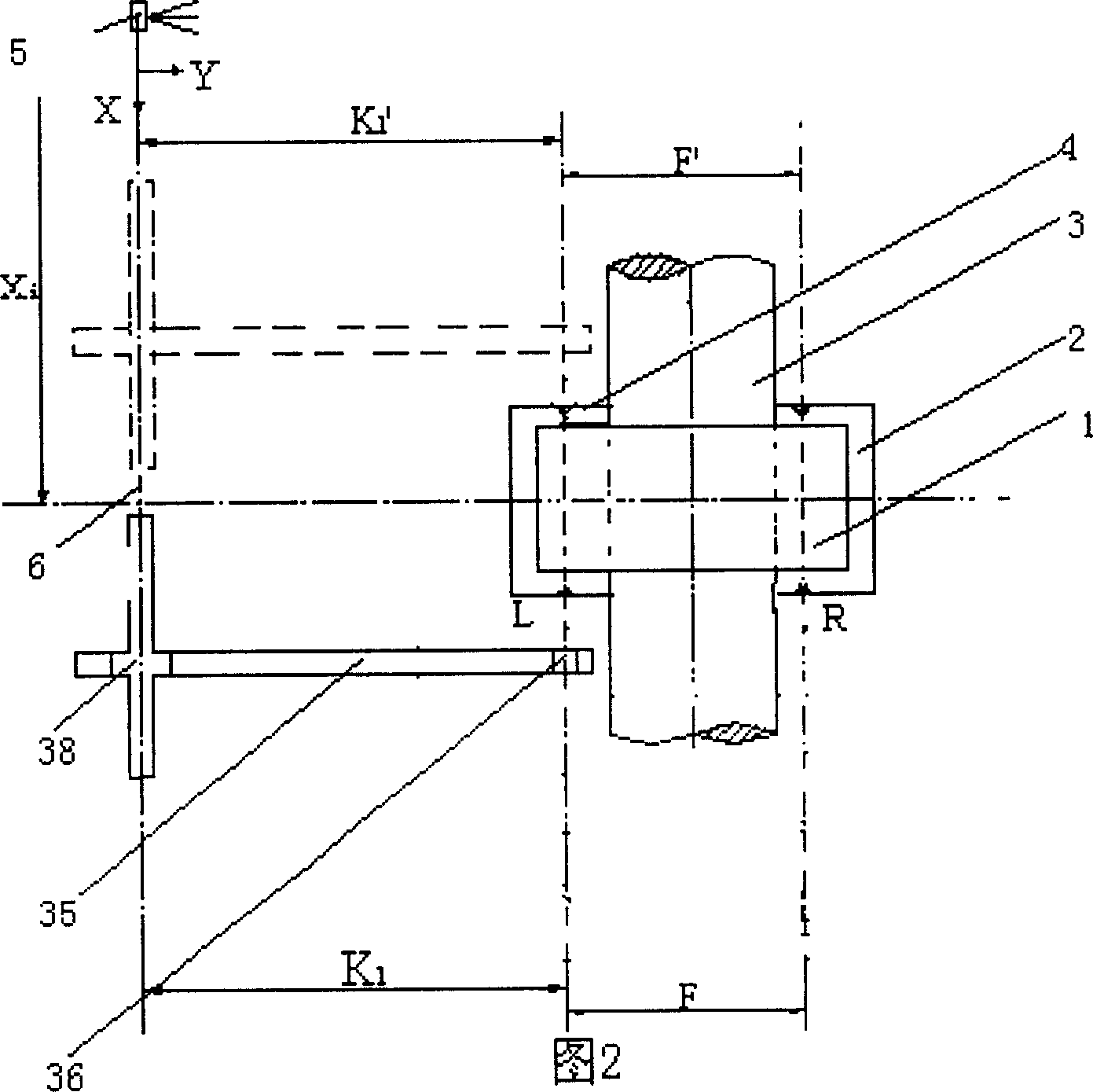 Rotary kiln riding wheel axle laser projection calibrating kiln method and riding wheel axle laser projector