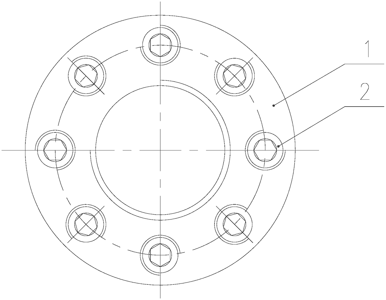 Compact multi-pushing-bolt pre-tightening device