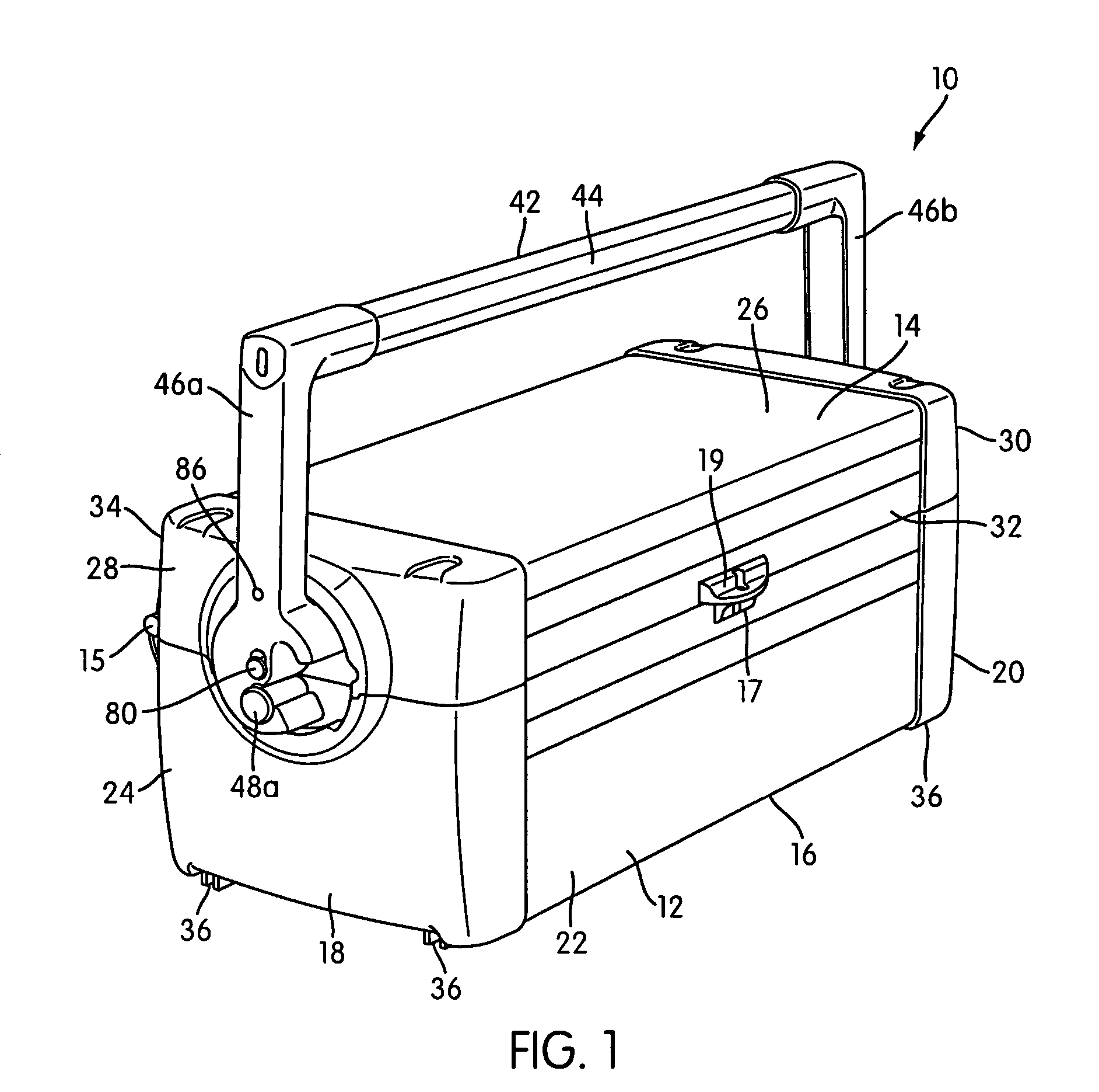 Toolbox with handle having cover locking mechanism