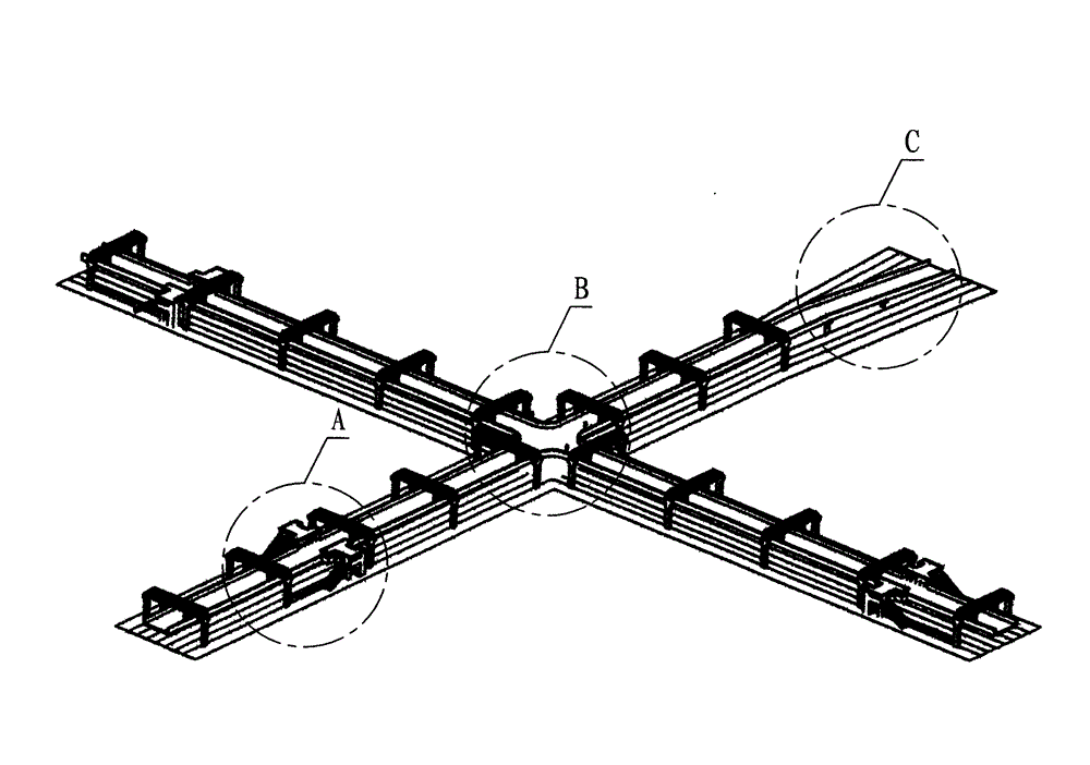 Suspension type urban overhead bus channel