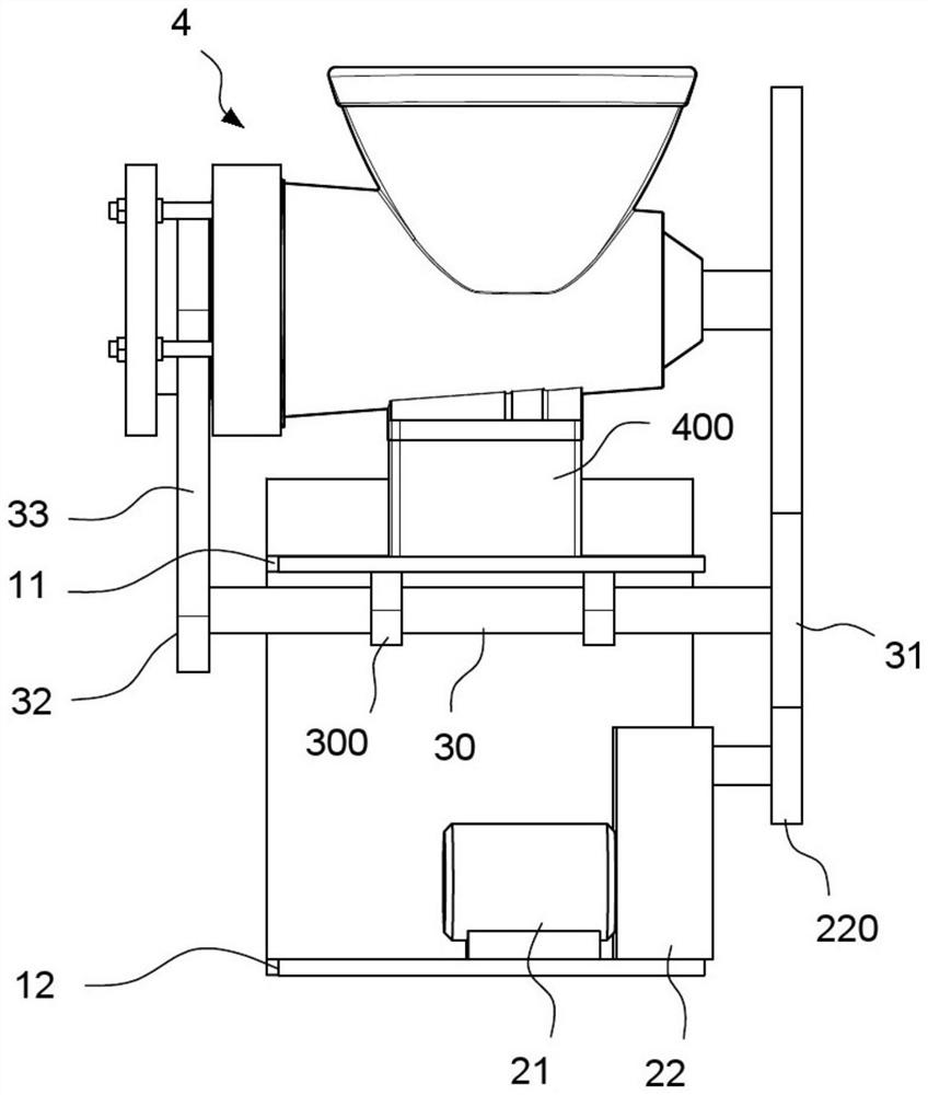 A spiral meat grinder