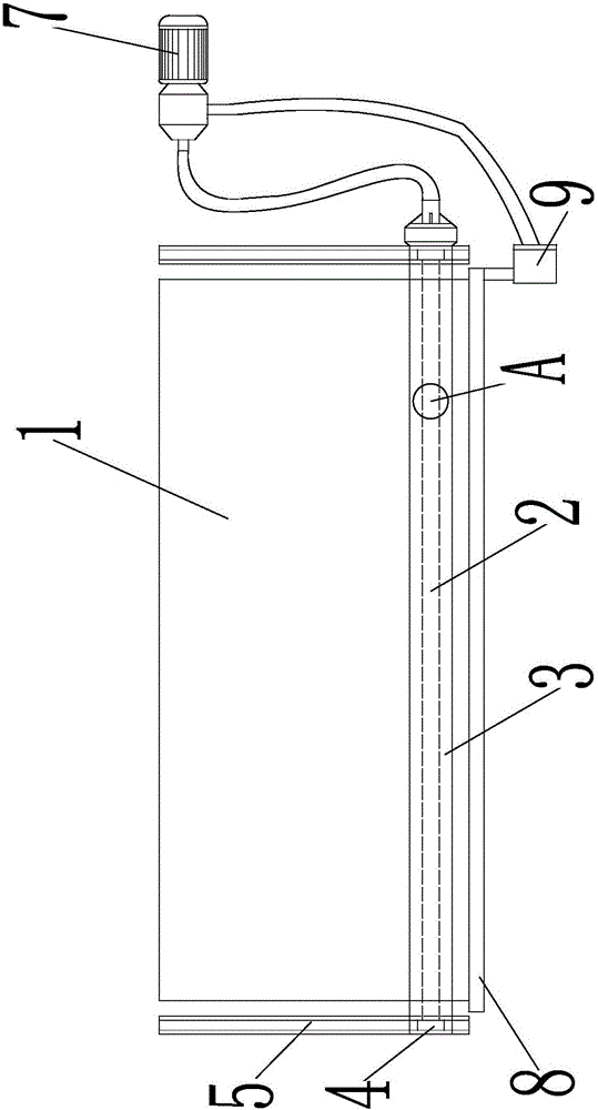 Cyclic utilization device for removing chalk dust by means of washing