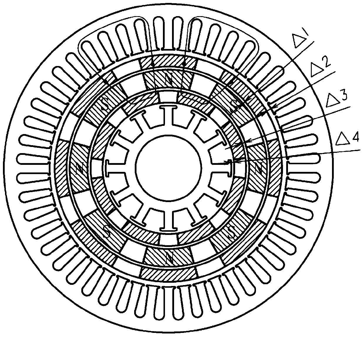 A double-stator rotating electrical machine