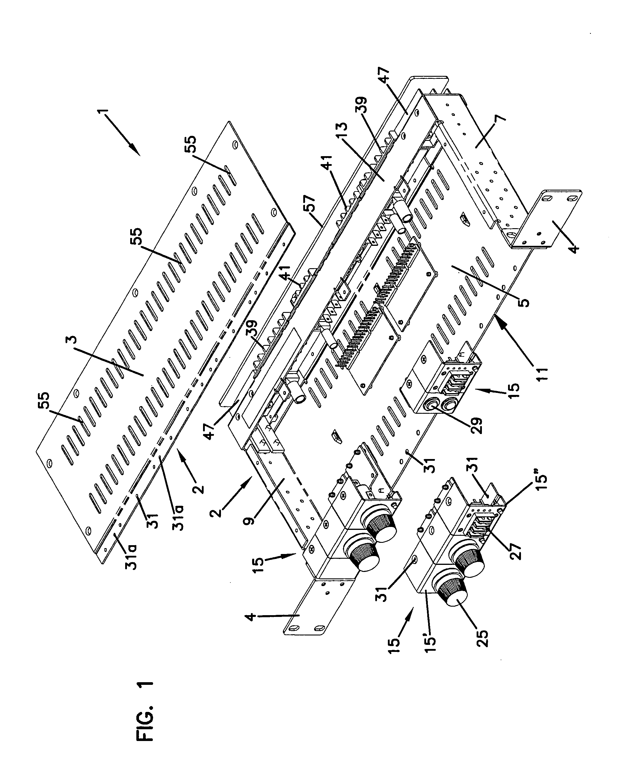 Power distribution panel with modular elements