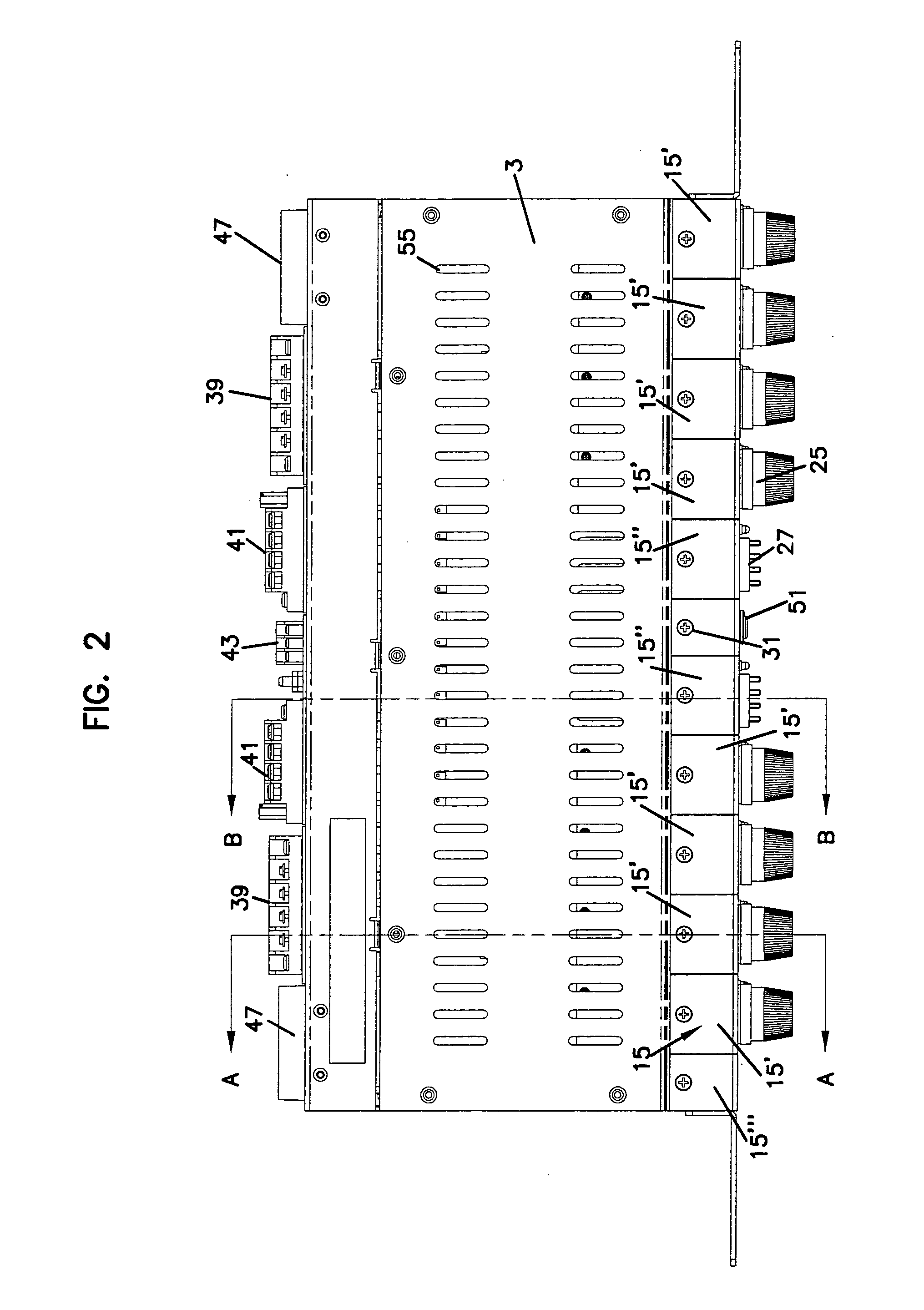 Power distribution panel with modular elements