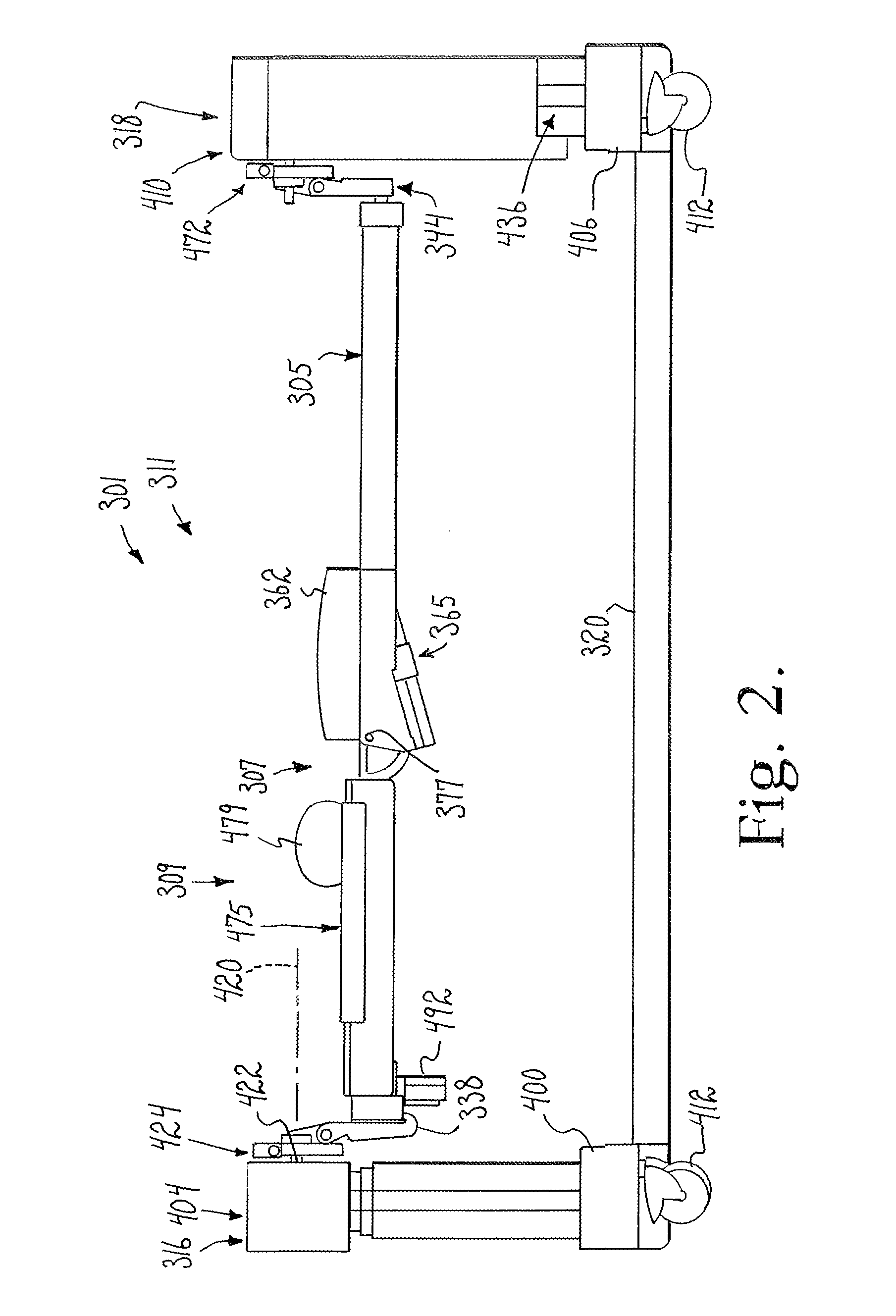 Patient support apparatus with body slide position digitally coordinated with hinge angle