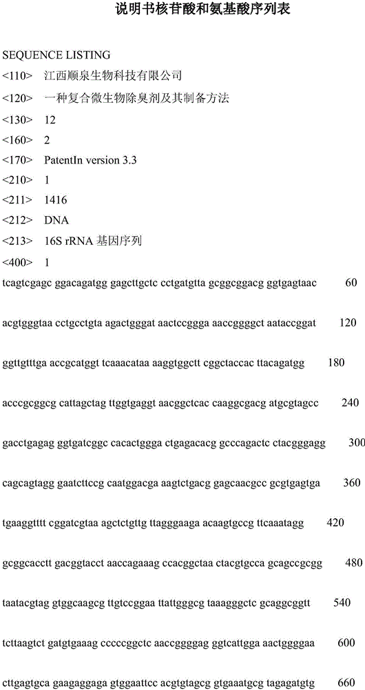 Compound microorganism deodorant and preparation method thereof