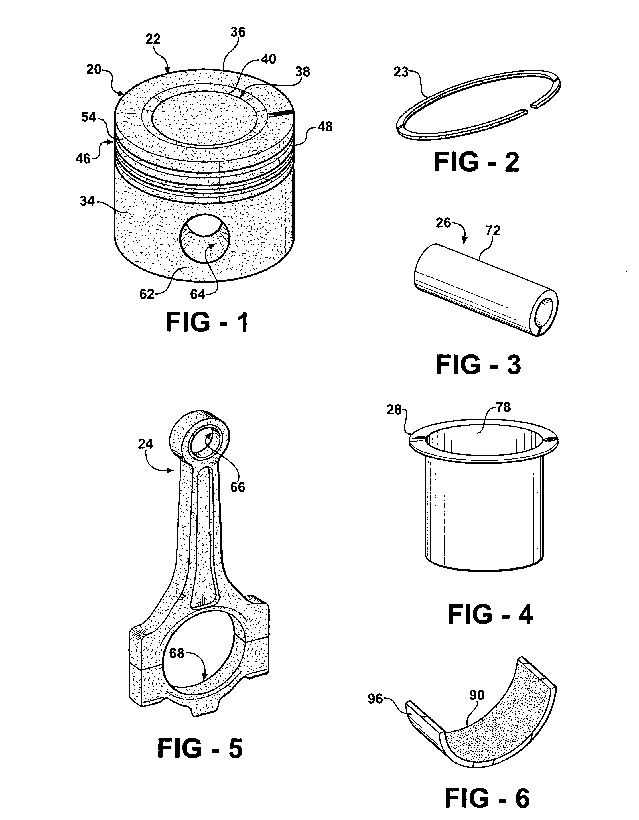 Coated power cylinder components for diesel engines