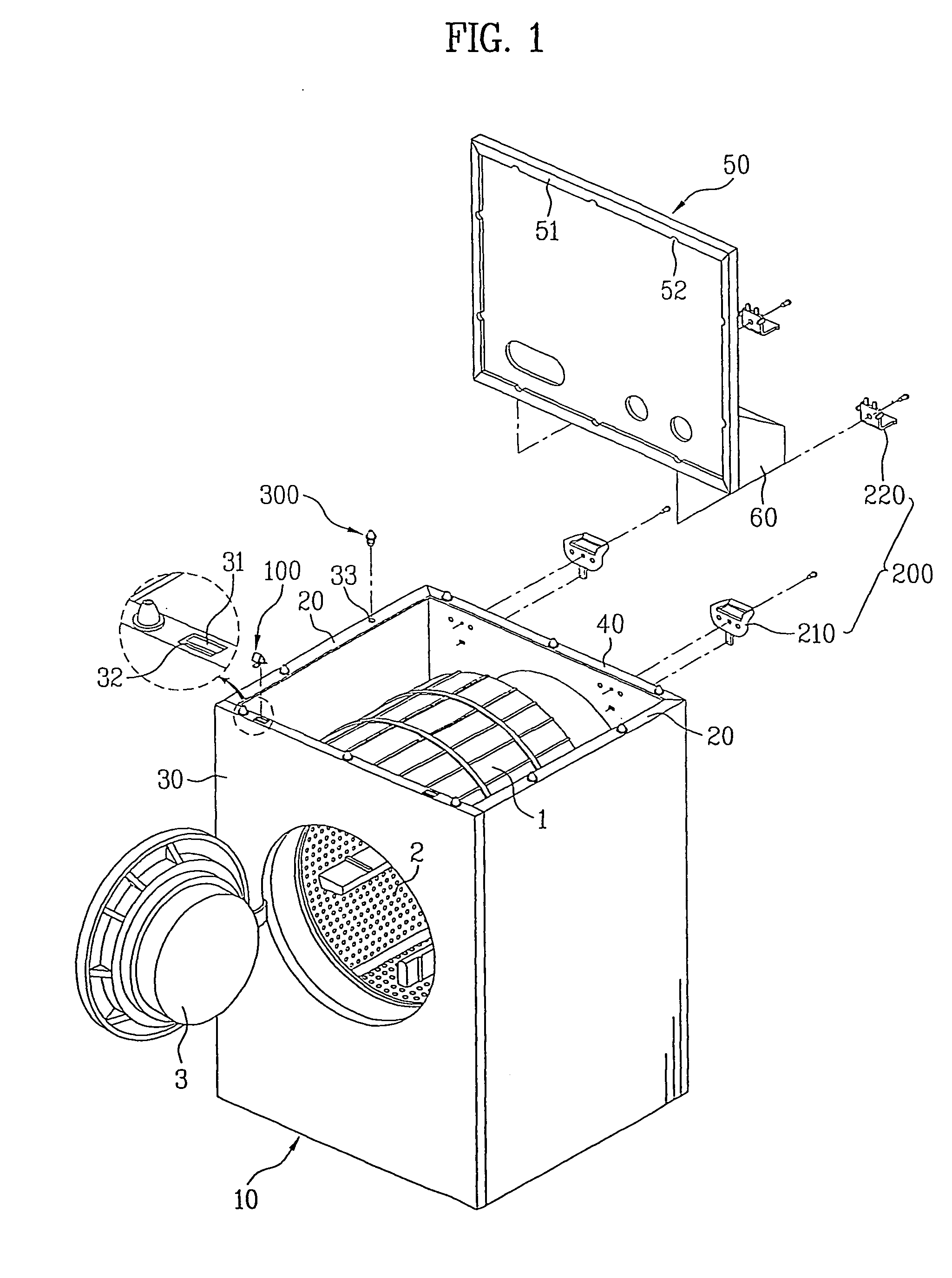 Cabinet for washing machine and washing machine using the same