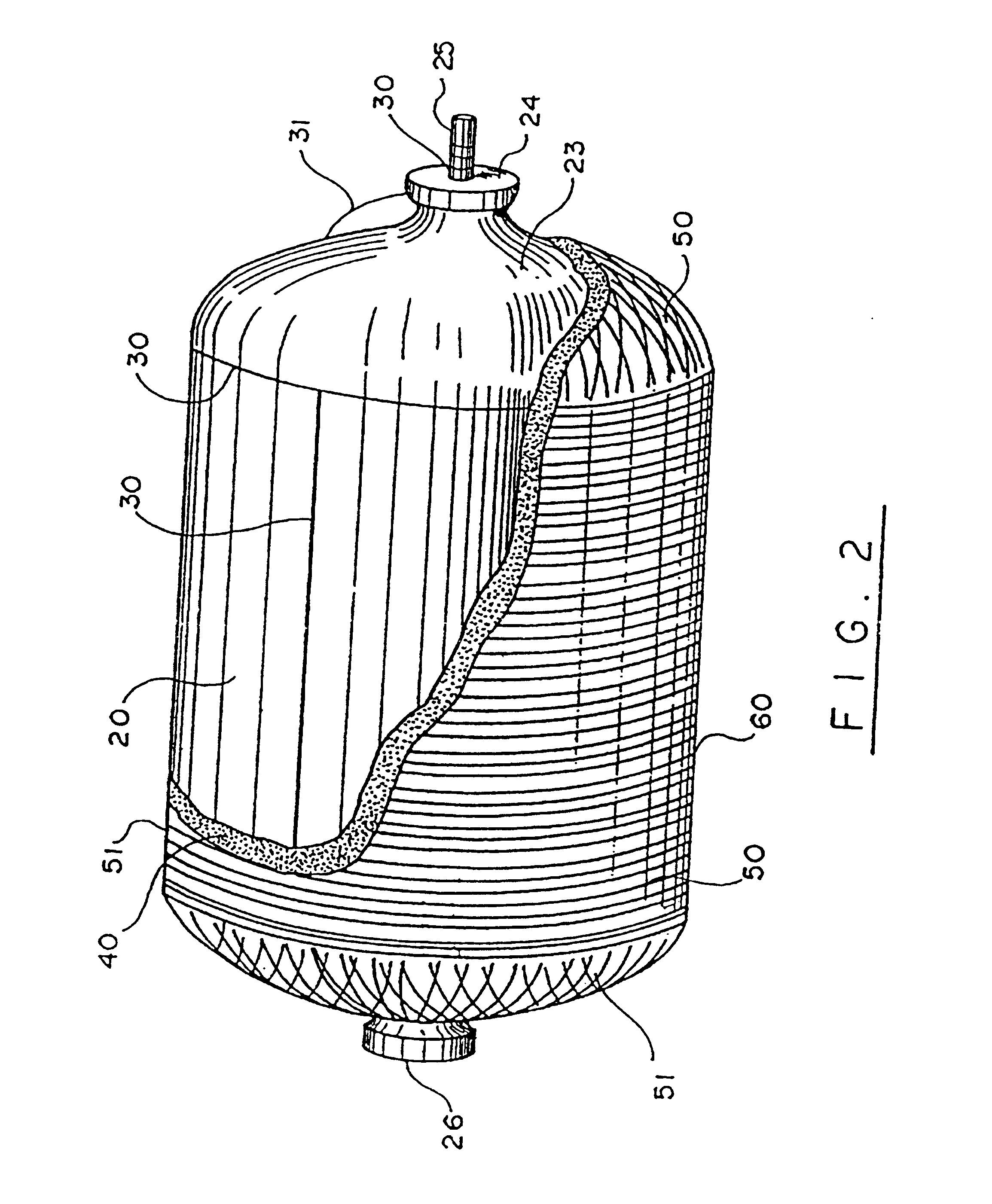 High performance, thin metal lined, composite overwrapped pressure vessel