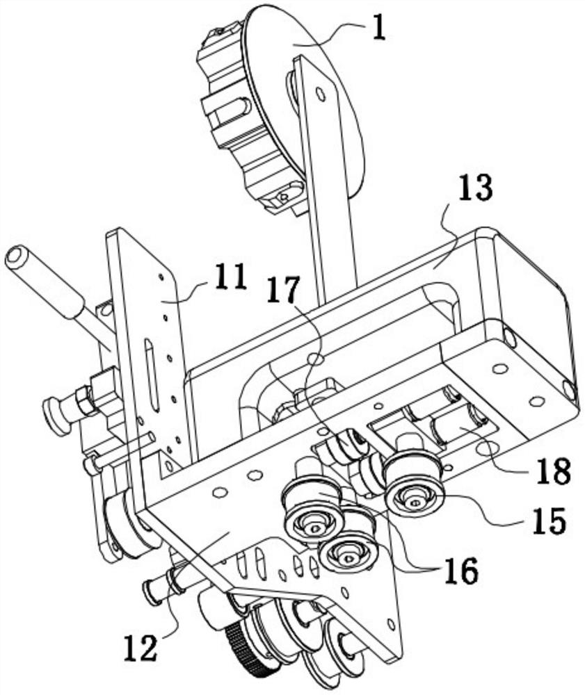 Adhesive tape sticking mechanism for automobile wheel trim