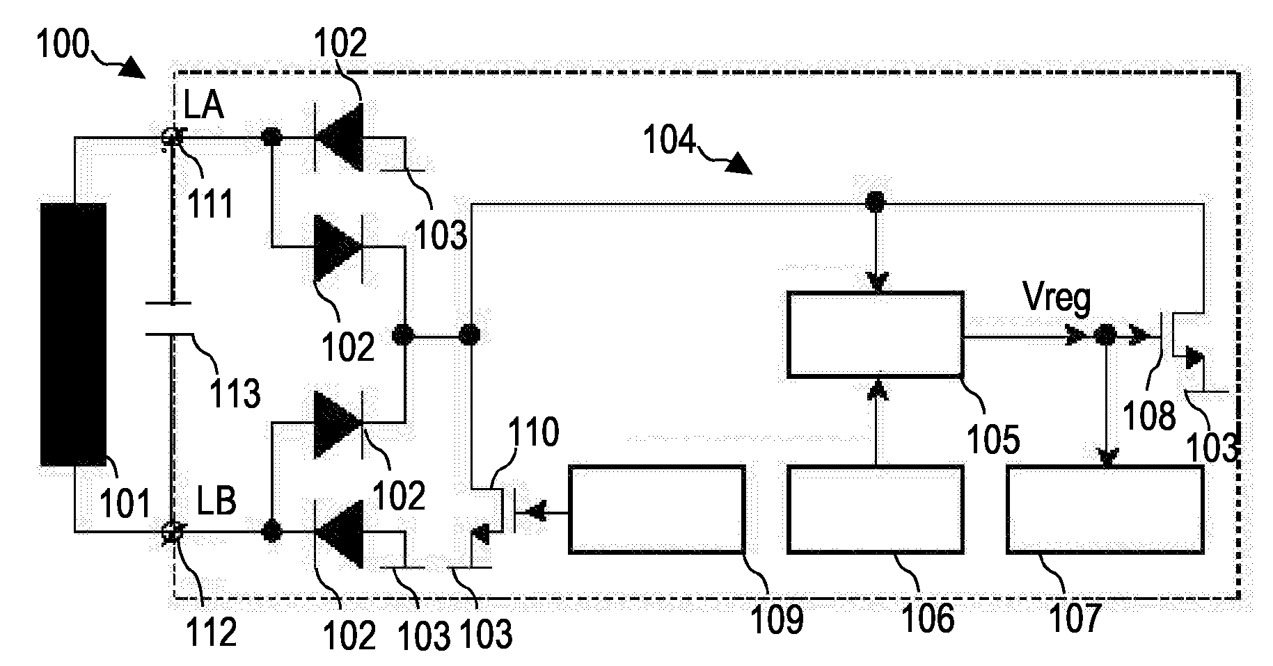Transponder with an Improved Voltage Limiter Circuit