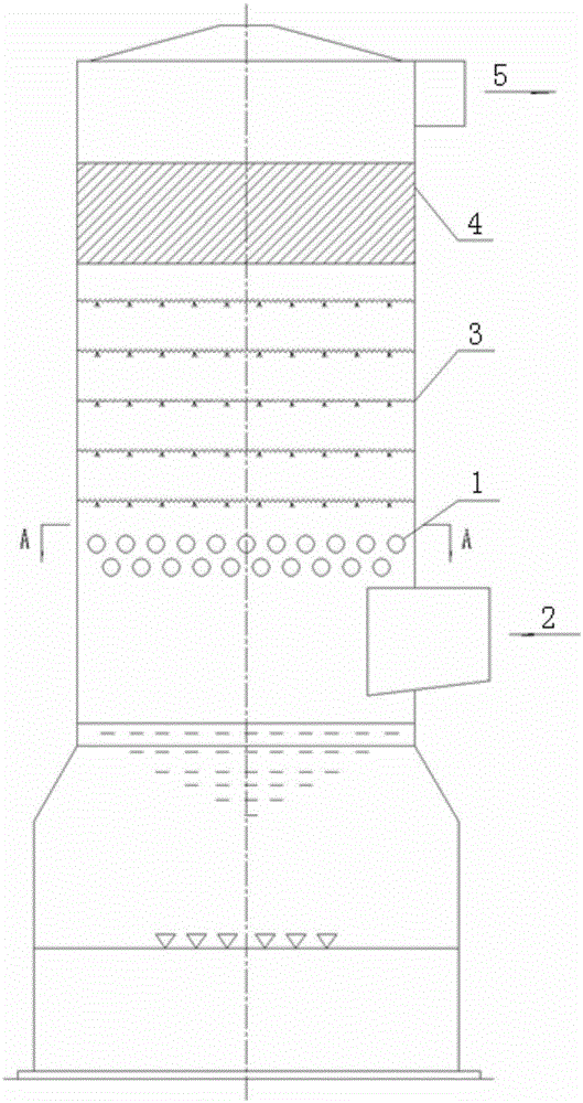 Turbulent tube grid tower capable of improving desulfurization efficiency