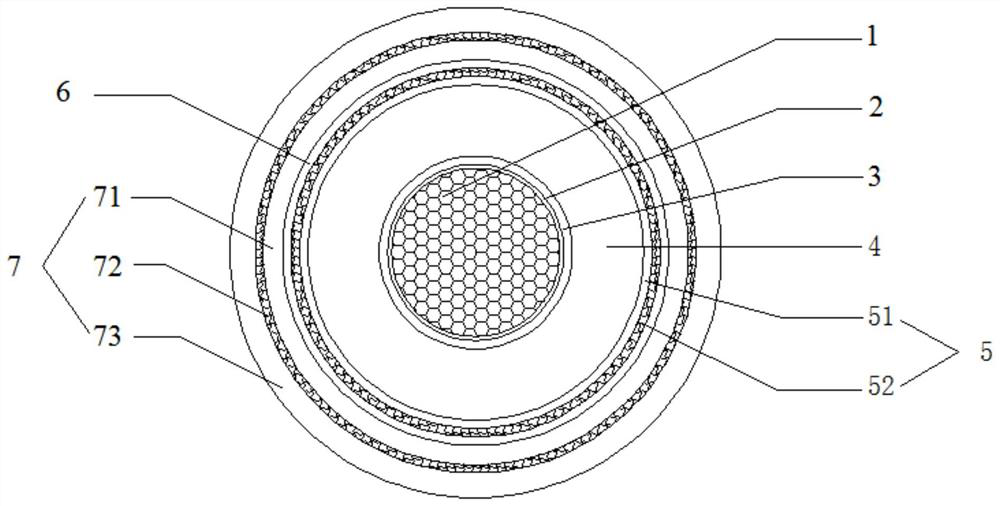 Medium-voltage power flexible cable for mobile power station and processing method